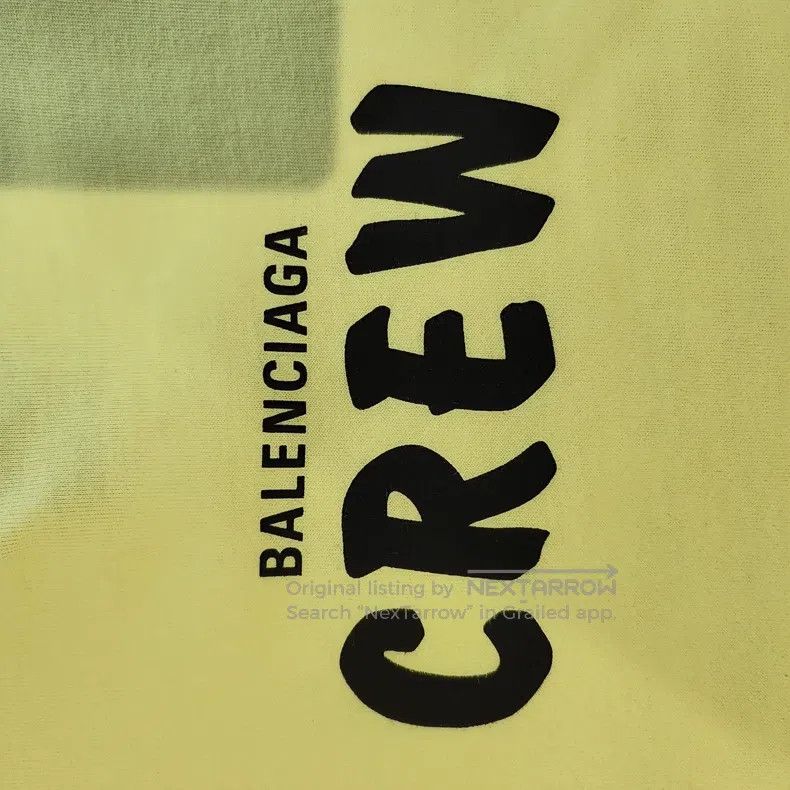 Balenciaga Balenciaga Bright Yellow Round Neck Printed Short Sleeve, Size US S / EU 44-46 / 1 - 3 Thumbnail