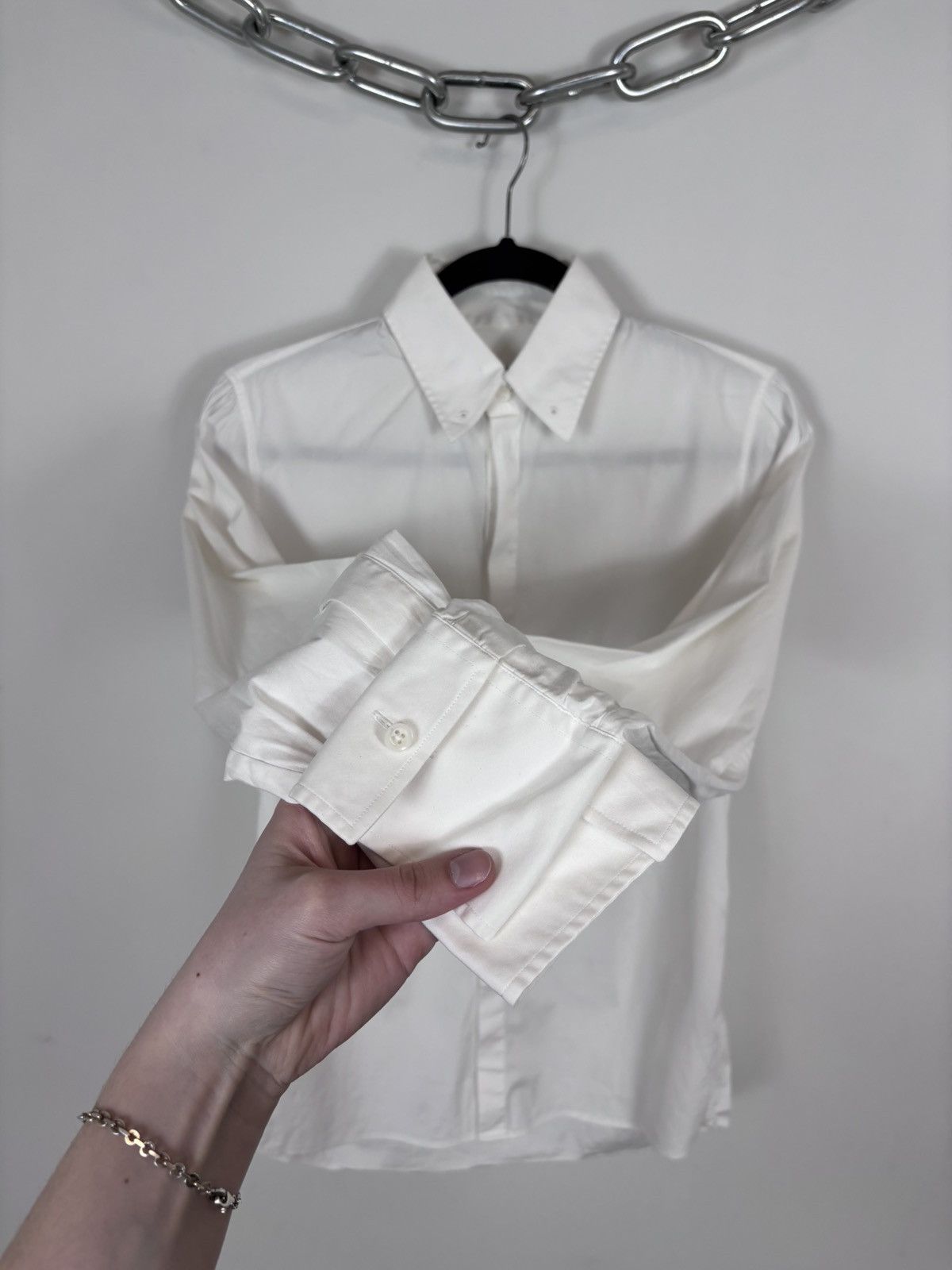 Dsquared2 Dsquared2 Men’s White Button Up Long Sleeve Dress Shirt Size US S / EU 44-46 / 1 - 10 Thumbnail