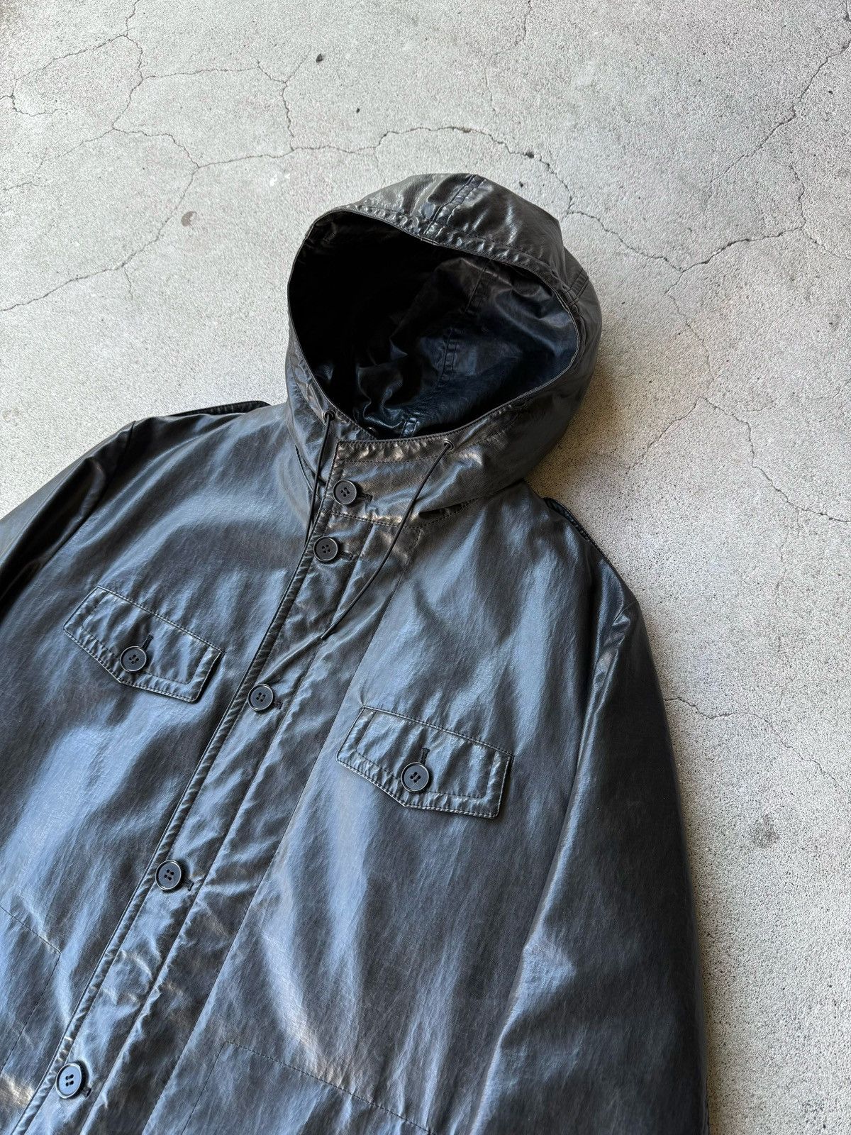 Black Barrett BLACKBARRETT by Neil Barrett Black Coated Hooded Parka Size US S / EU 44-46 / 1 - 4 Thumbnail