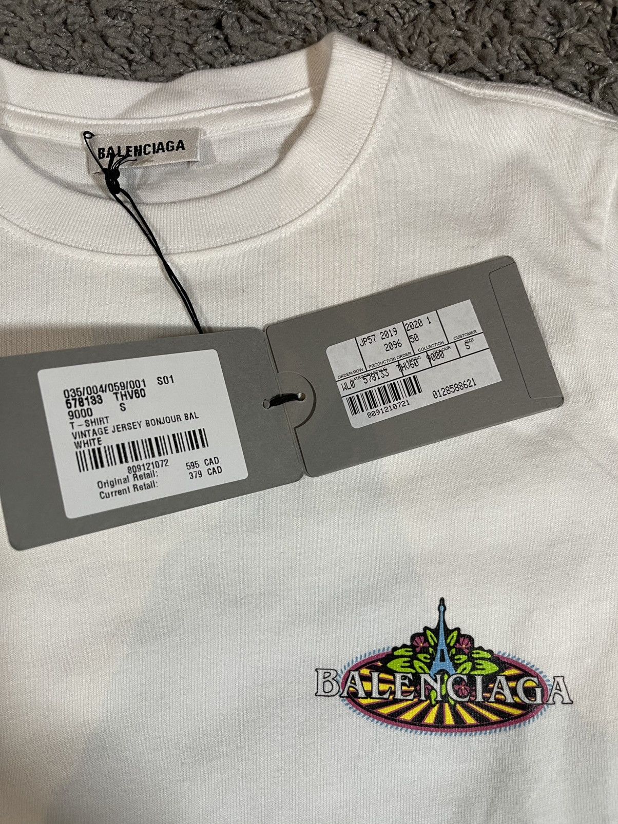 Balenciaga Balenciaga Bonjour Bal Vintage Jersey T-Shirt White Size S / US 4 / IT 40 - 9 Thumbnail