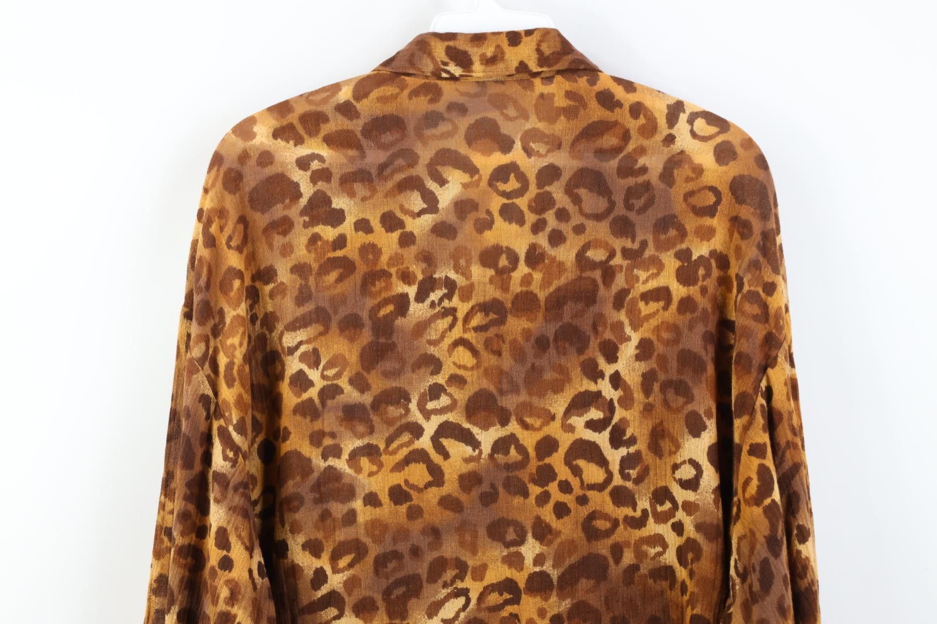 Vintage Vintage 90s Babydoll Cotton Leopard Cheetah Button Shirt Size XL / US 12-14 / IT 48-50 - 11 Thumbnail