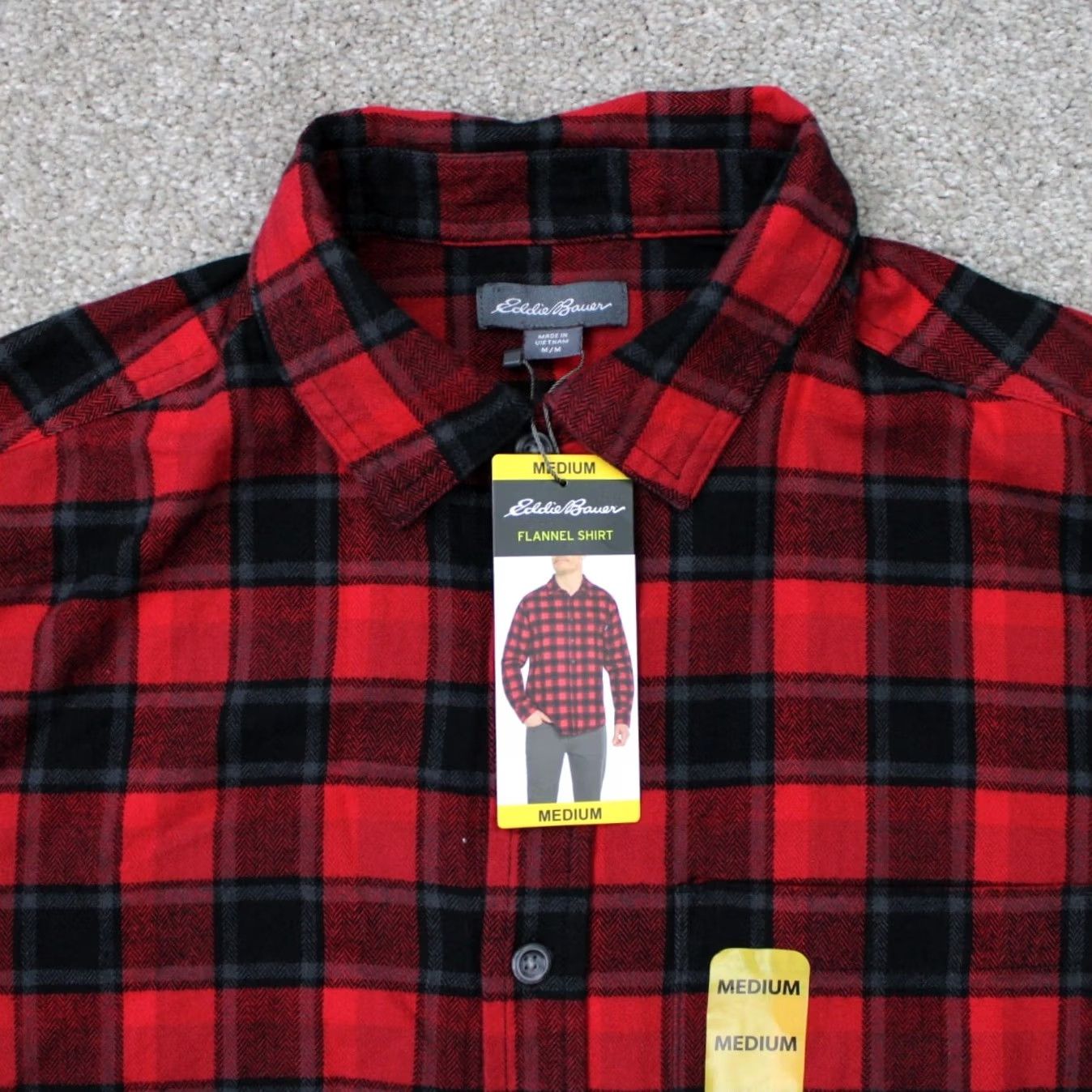 Eddie Bauer Eddie Bauer Flannel Shirt Mens Medium Red/Black Rio Red Jameson Plaid L/S NWT Size US M / EU 48-50 / 2 - 6 Thumbnail
