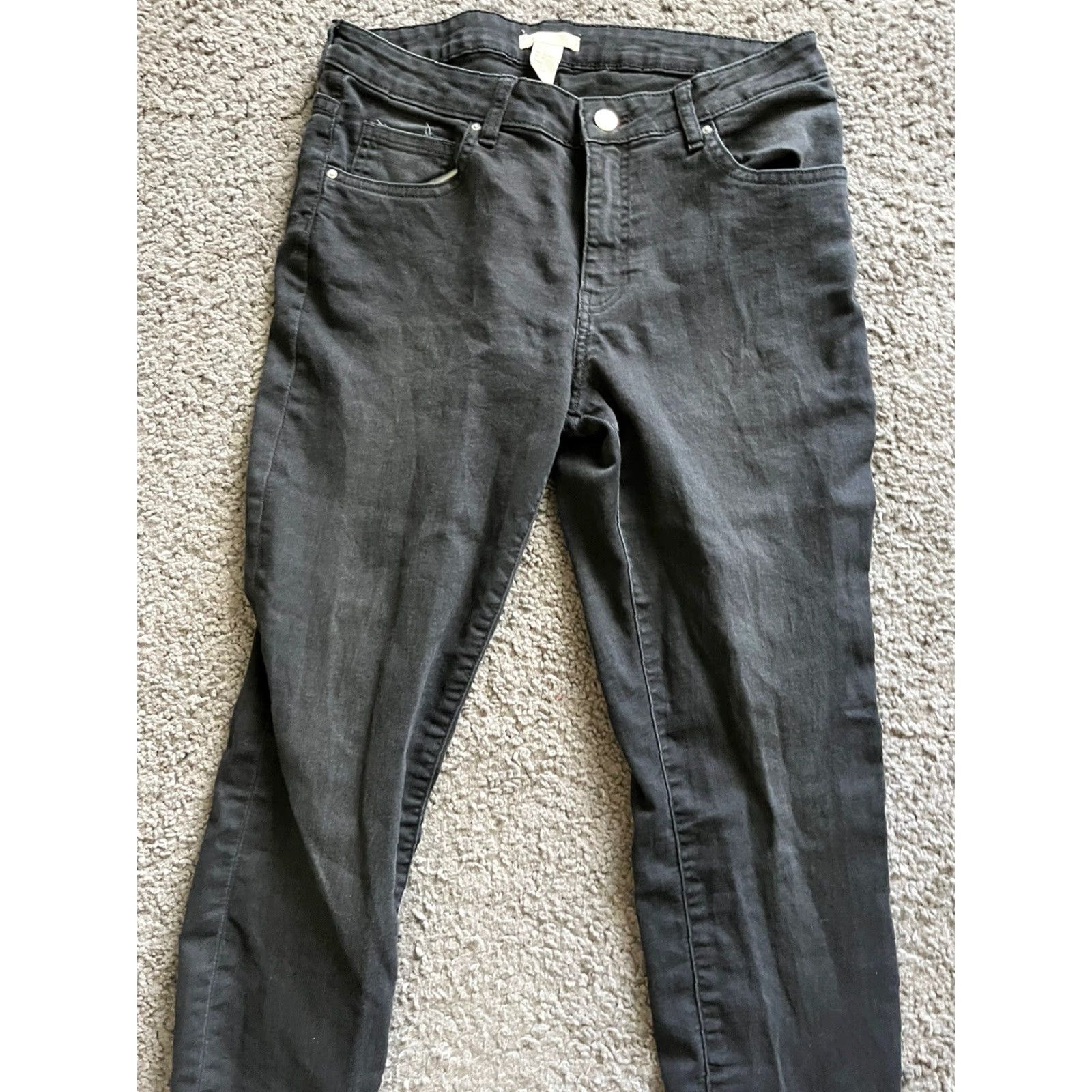 H&M H&M Womens High Rise Skinny Jeans 12 Black Solid Zip Up Size 34" / US 12 / IT 48 - 2 Thumbnail
