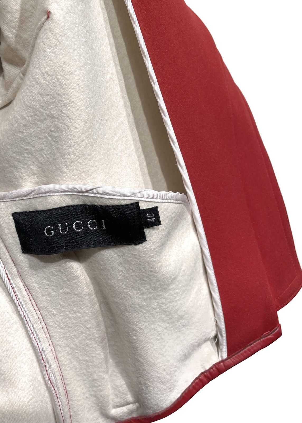 Gucci × Tom Ford Gucci Tom Ford 1999 Red Neoprene Asymmetrical Jacket Size S / US 4 / IT 40 - 7 Thumbnail