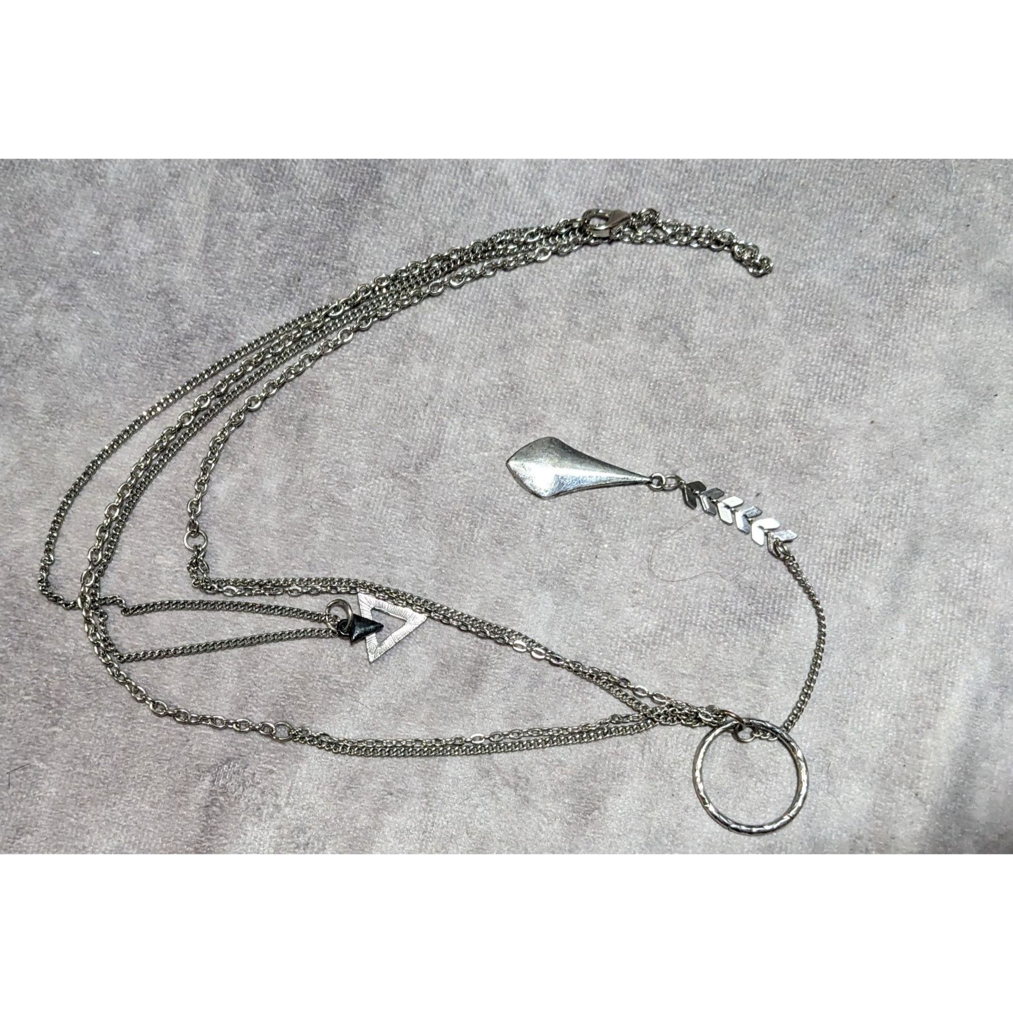 Other Multilayer Geometric Silver Tone Charm Necklace Size ONE SIZE - 10 Thumbnail