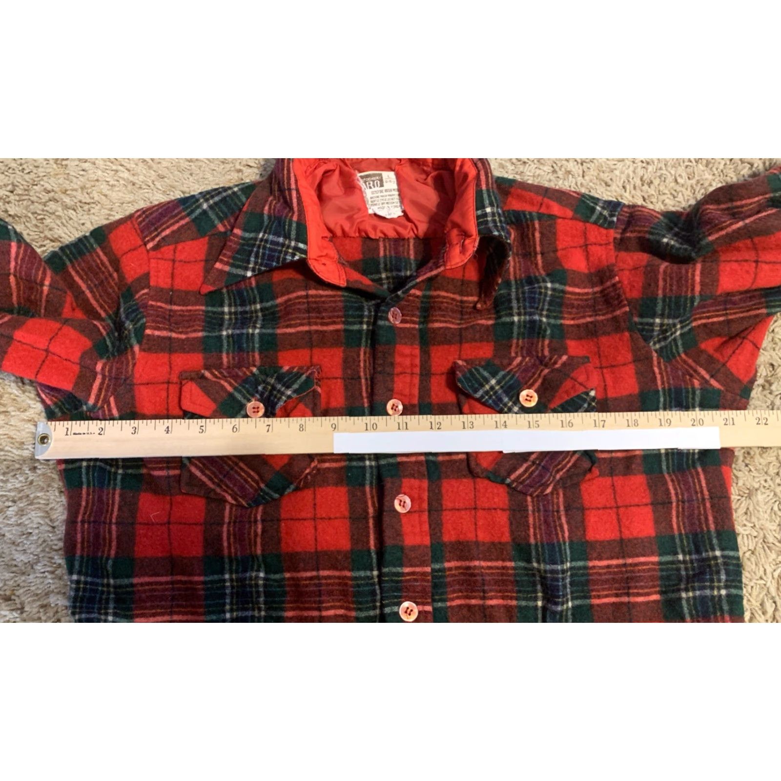 Vintage VINTAGE Montgomery Ward Flannel Shirt Plaid Red Button-Front Mens M Long Sleeve Casual 16-16.5 Tall Large Look Hippy Size US M / EU 48-50 / 2 - 3 Thumbnail