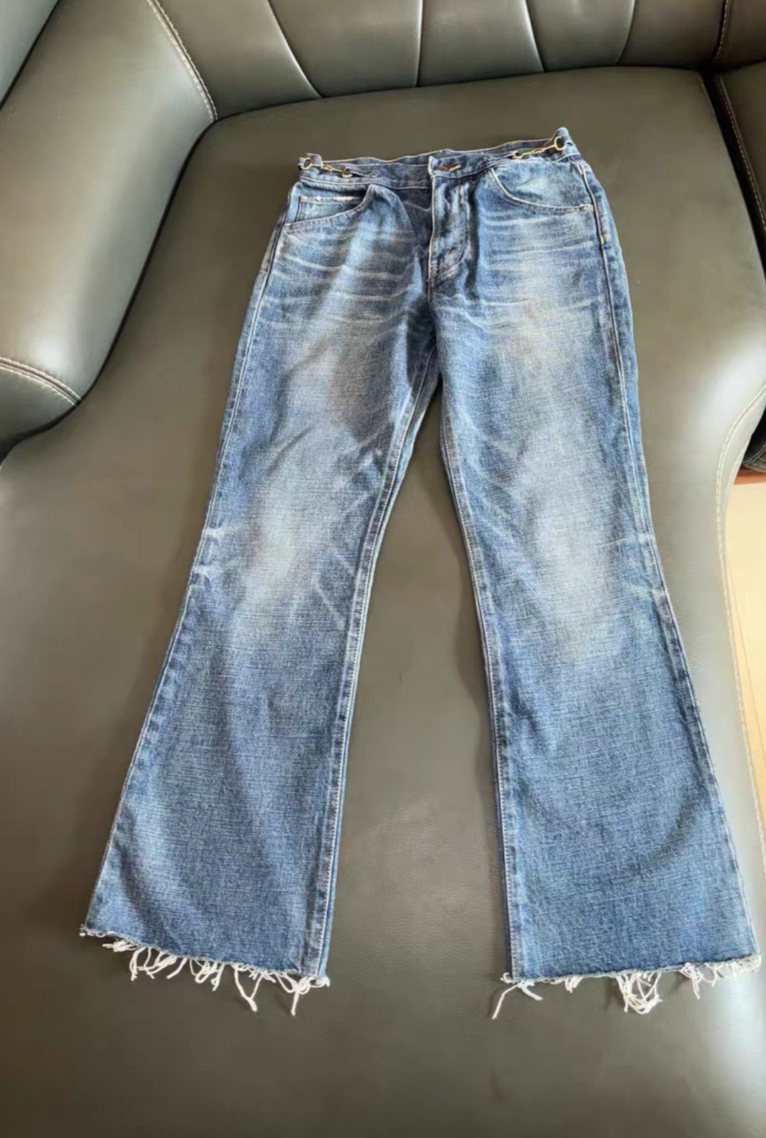 Celine Celine 2021SS Flares Union Washed Blue Flare Jeans Size US 29 - 1 Thumbnail