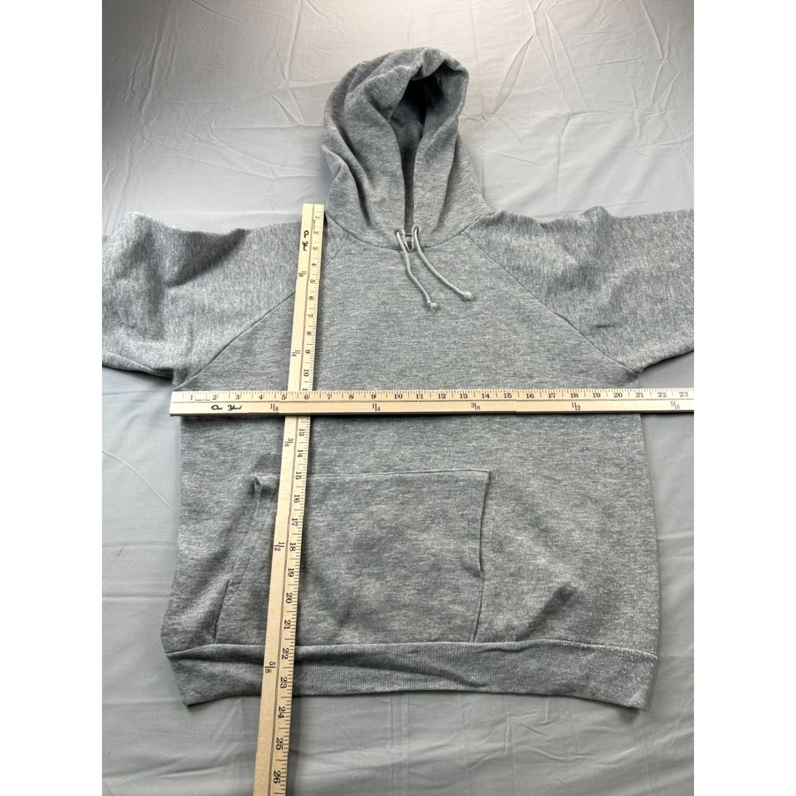 Vintage VINTAGE Hoodie 70s 80s Gray Small Men's Unbranded Pullover Sweatshirt Fleece Kangaroo Pocket Hooded Crew Neck Long Sleeve Cotton Branding: None Size US S / EU 44-46 / 1 - 4 Thumbnail