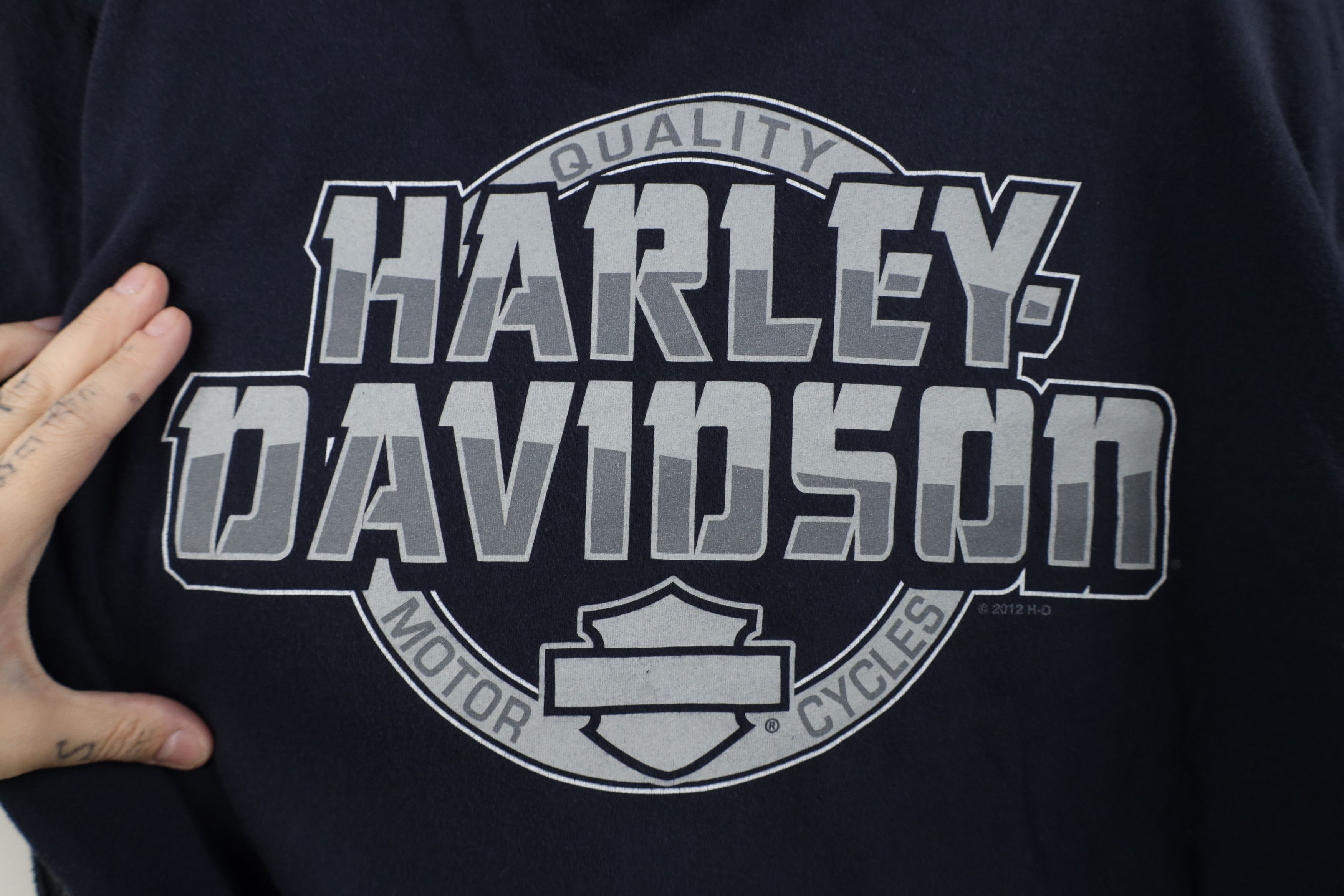 Harley Davidson Vintage Harley Davidson Waffle Knit Long Sleeve T-Shirt Size US L / EU 52-54 / 3 - 7 Thumbnail