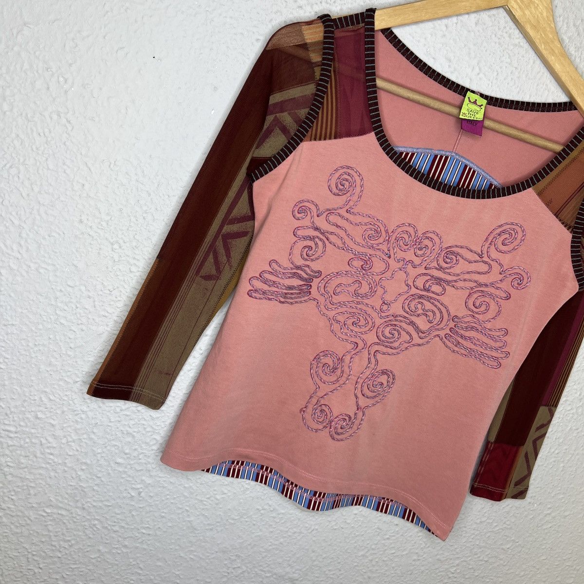 Japanese Brand SAVE THE QUEEN mesh top engraving like jean paul gailtier Size L / US 10 / IT 46 - 3 Thumbnail