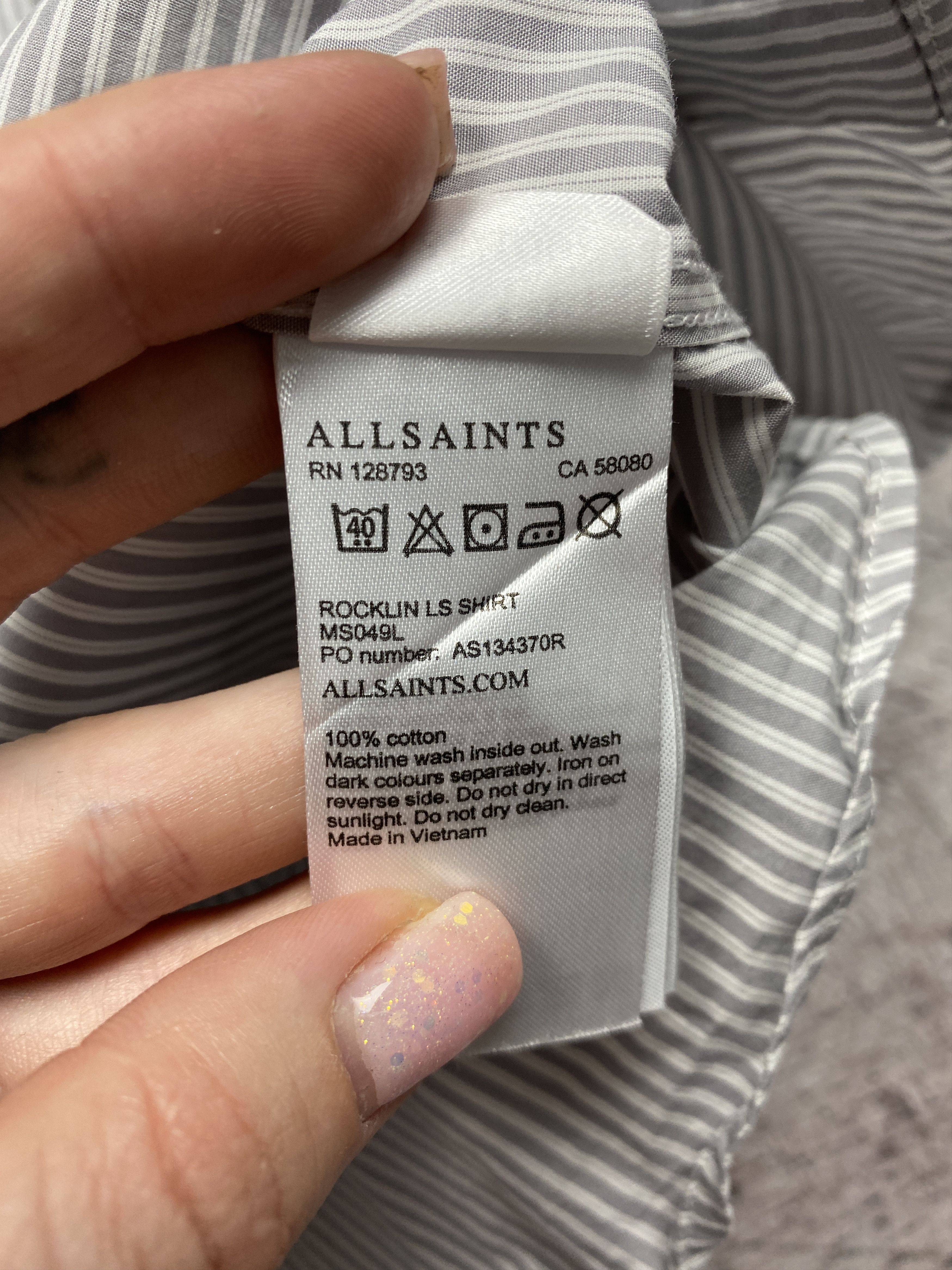 Allsaints × Vintage Allsaints Vintage Mens Rocklin Long Sleeve Striped Shirt Size US M / EU 48-50 / 2 - 6 Thumbnail