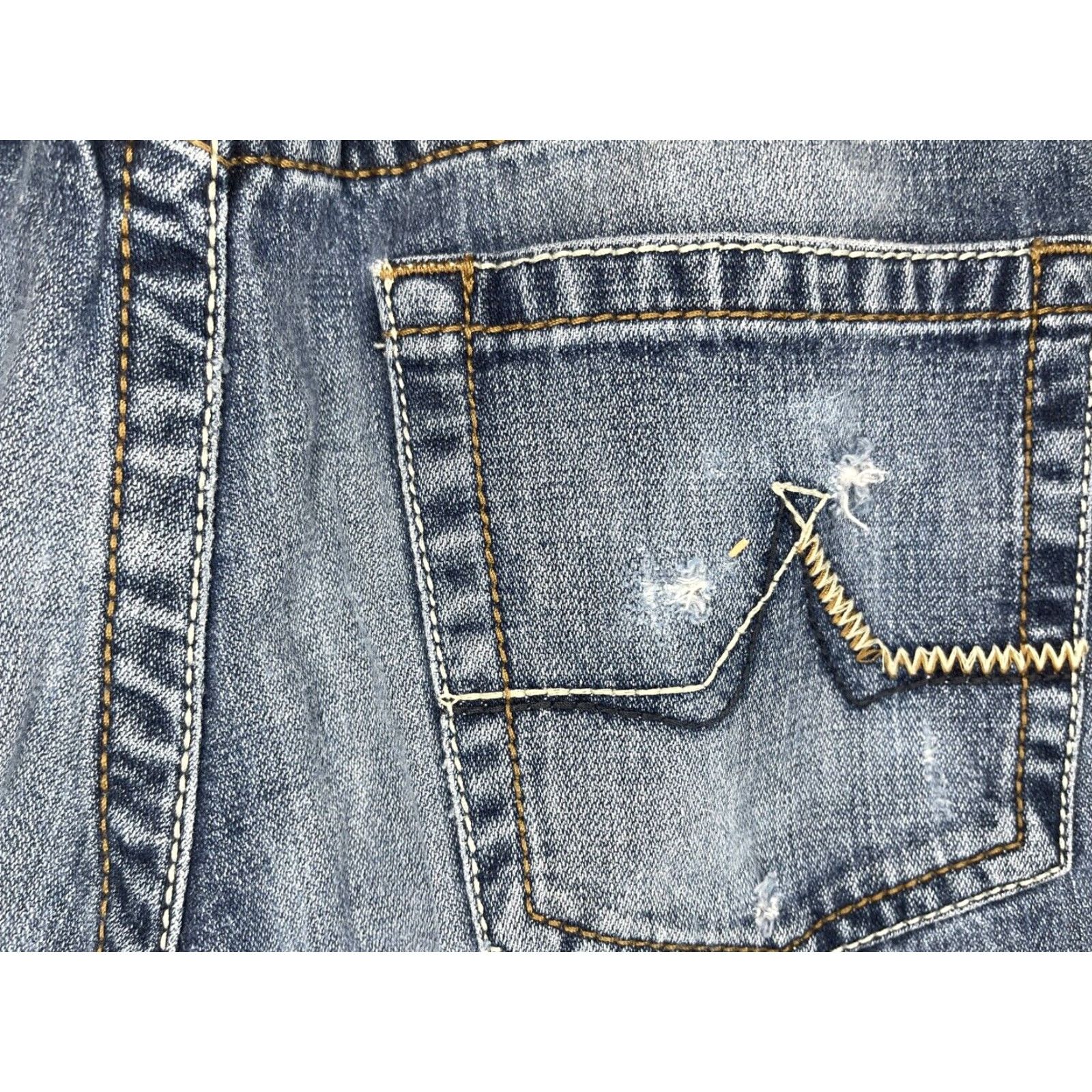 Ariat Ariat M4 Low Rise Boot Jeans 5-Pocket Denim Size 30x30.5 Mens Blue Embroidered Pocket Belt Loops Logo Western Cowboy Regular Fit Size US 30 / EU 46 - 5 Thumbnail
