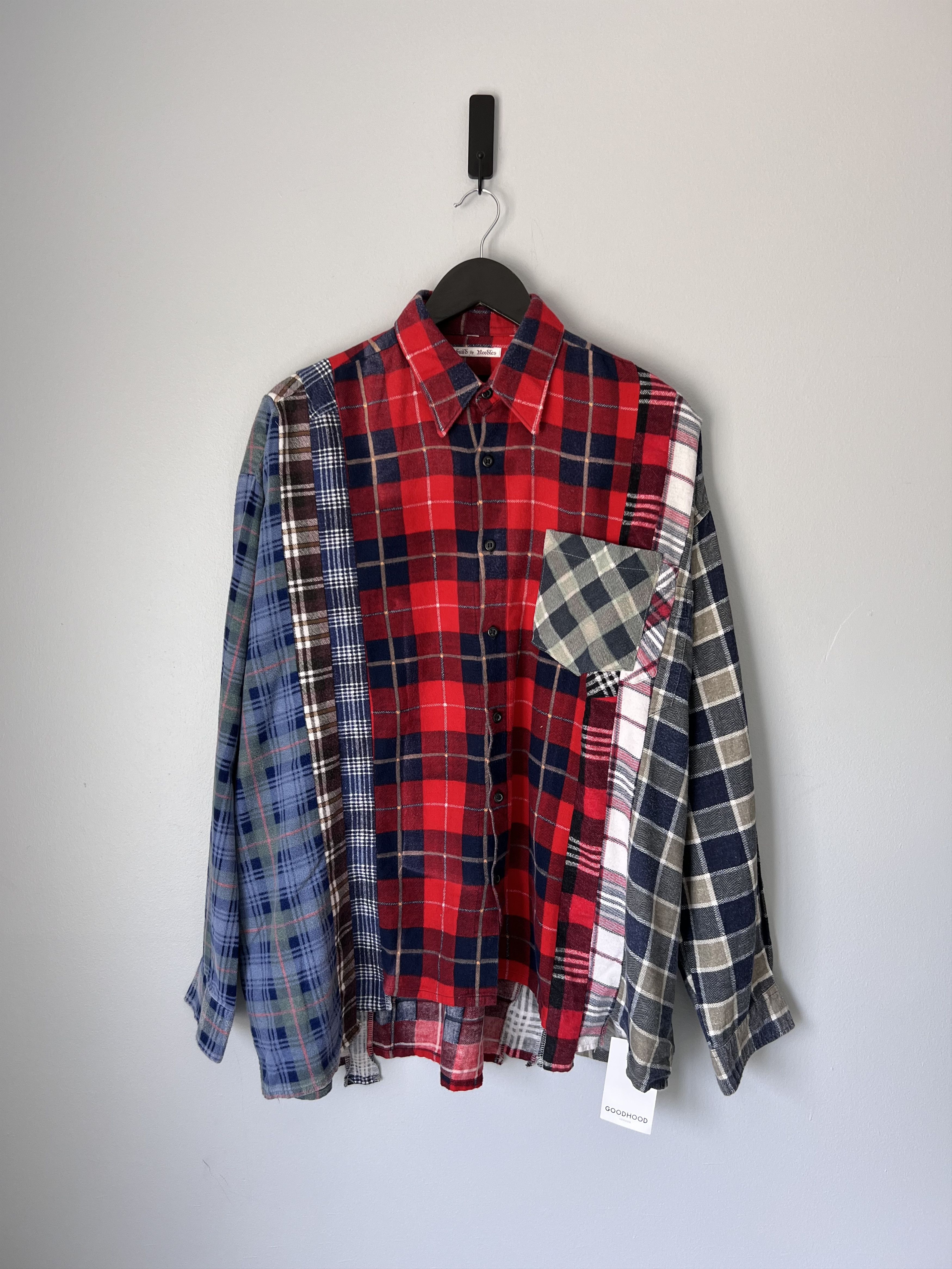 Pre-owned Needles Rebuild 7 Cuts Flannel Wide In Red