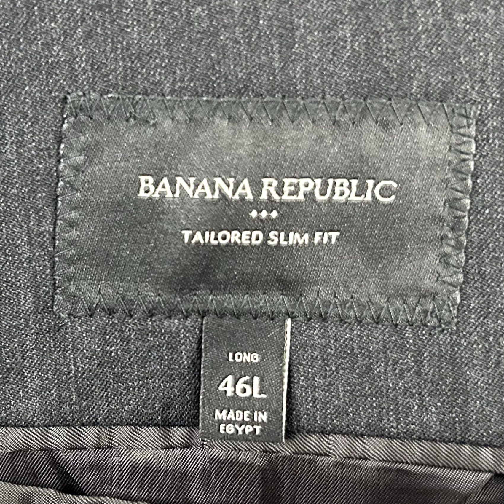 Banana Republic Banana Republic Sport Coat Gray Wool Blend Two-Button 46L Slim Fit Single-Breasted Men’s Jacket Size US XS / EU 42 / 0 - 3 Thumbnail
