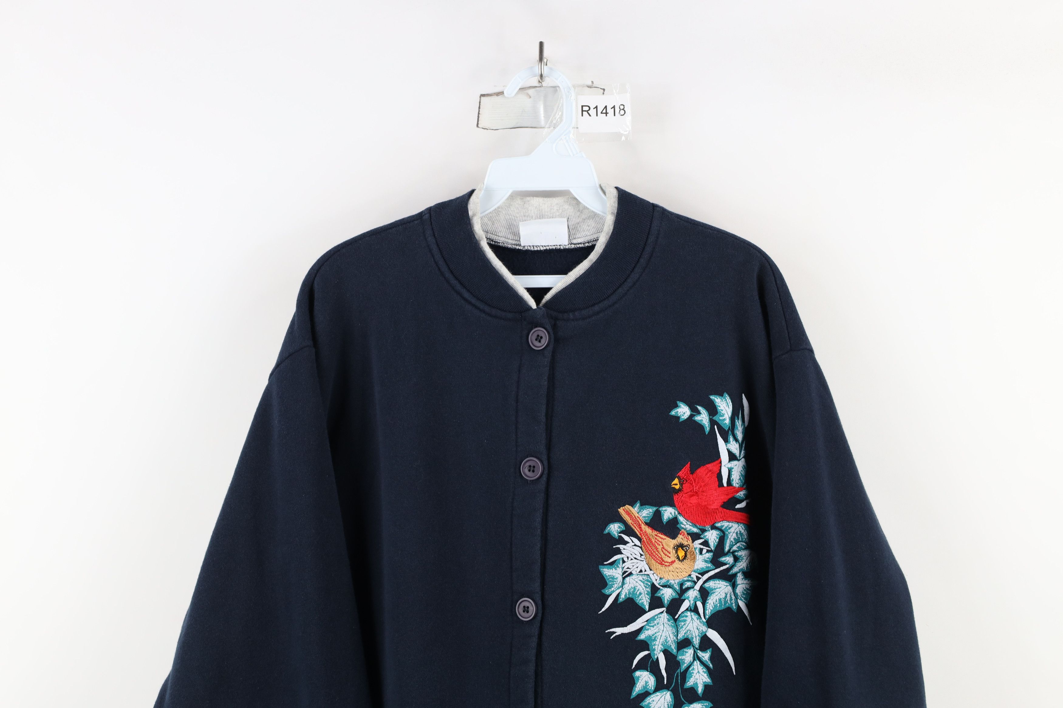 Vintage Vintage 90s Art Unlimited Nature Cardigan Sweatshirt USA Size L / US 10 / IT 46 - 2 Thumbnail