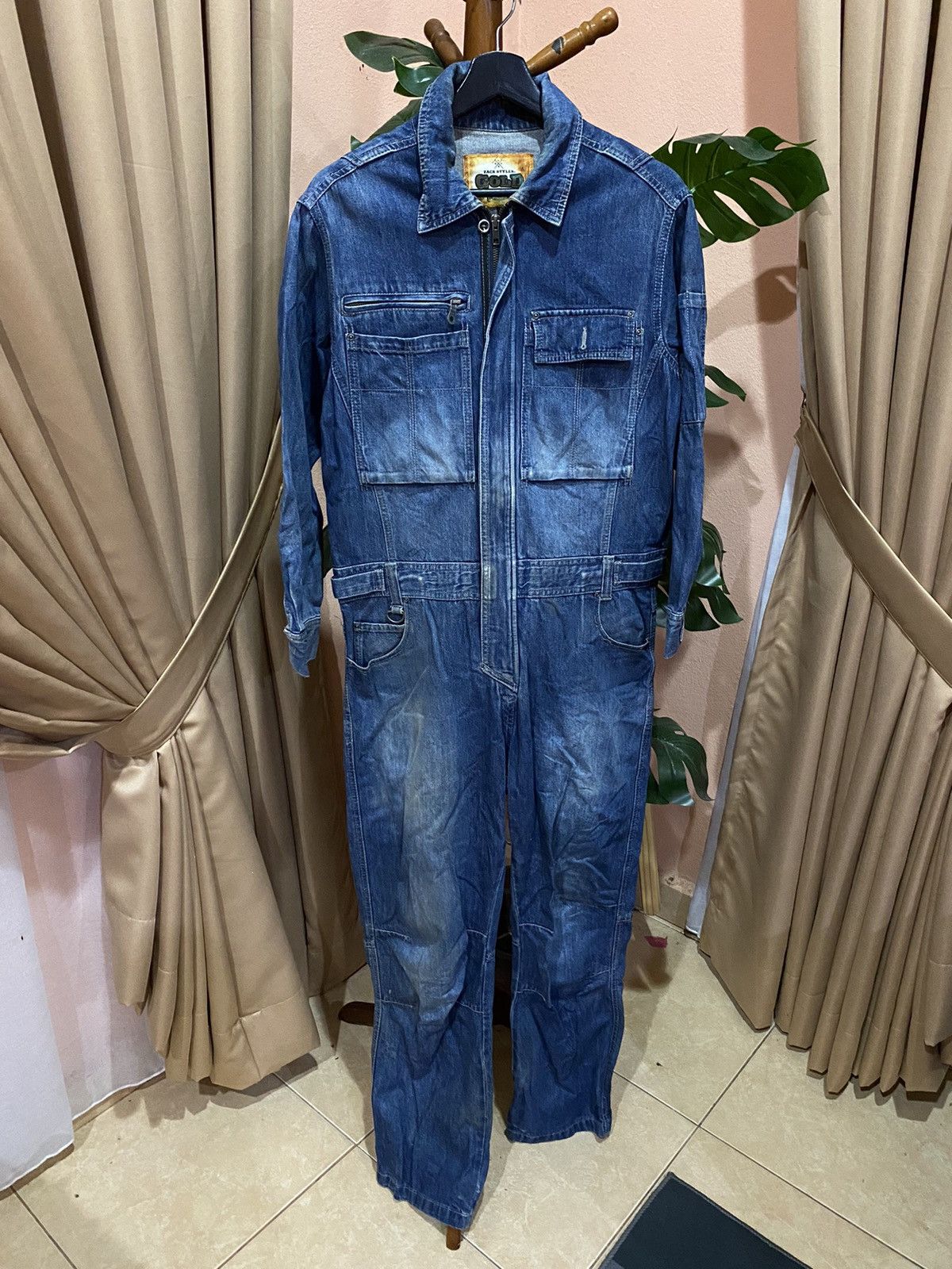 Vintage Zack Styles Gold Vintage Denim Jumpsuit: Timeless Workwear Size US 32 / EU 48 - 2 Thumbnail