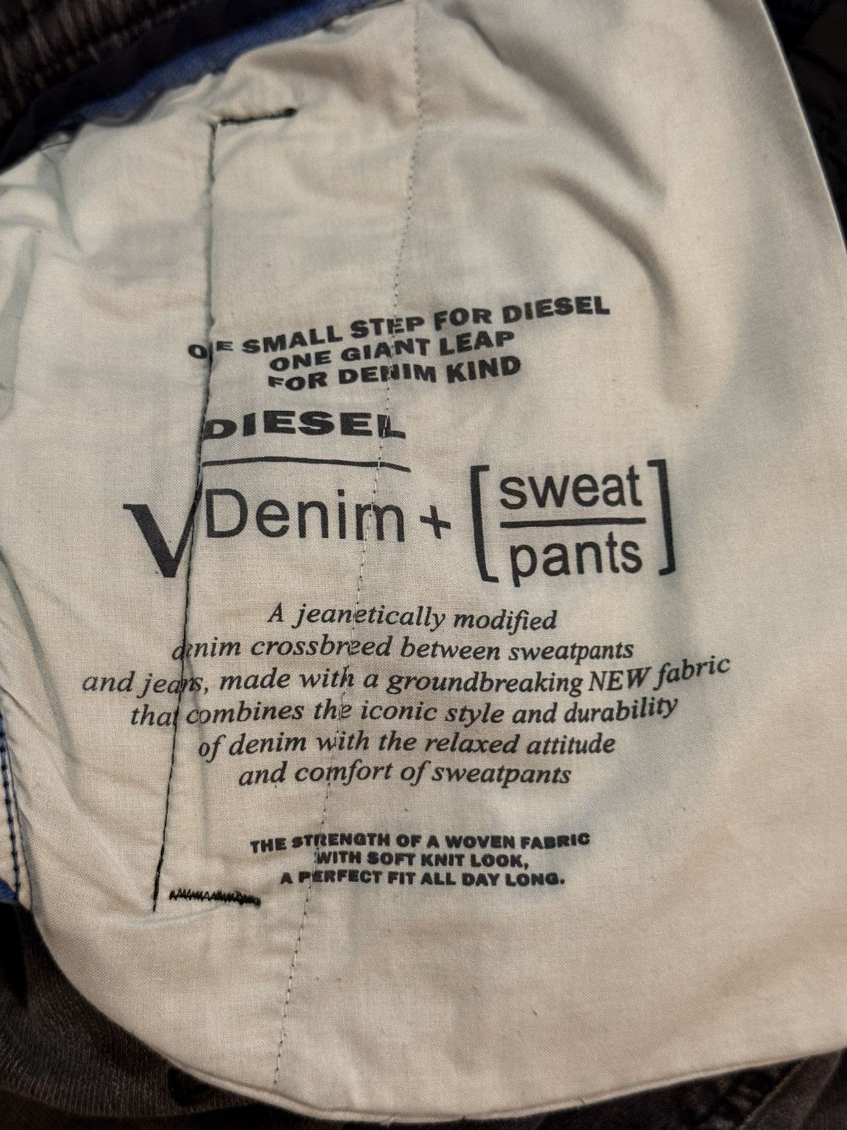 Diesel Vintage Rare Archive Diesel Denim + Sweatpants Hybrid Size US 30 / EU 46 - 9 Thumbnail