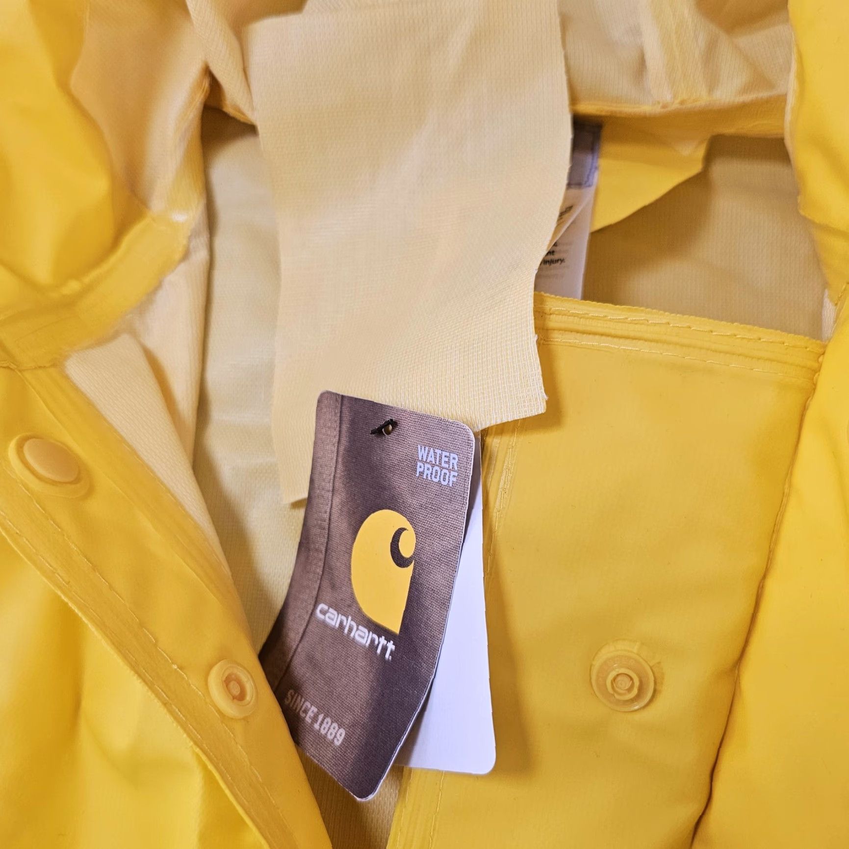Carhartt Carhartt Jacket Mens 2XL Yellow Hooded Waterproof Rain Coat Size US XXL / EU 58 / 5 - 4 Thumbnail