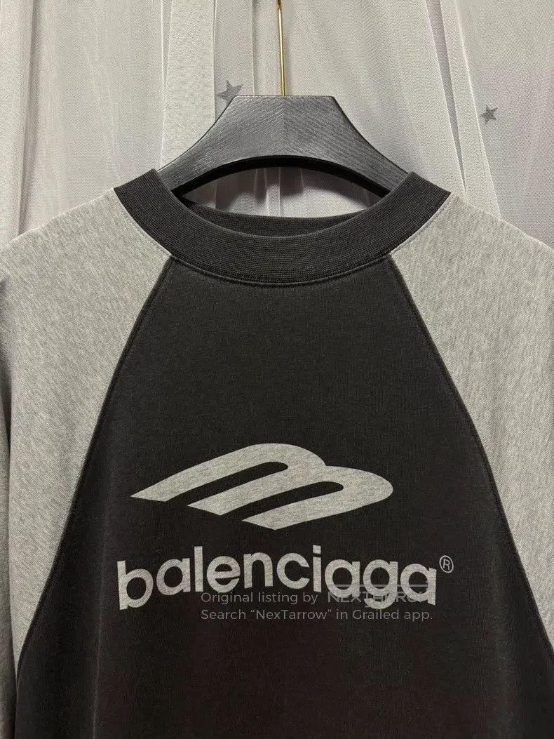 Balenciaga Balenciaga Color Blocked Raglan Big Logo Printed Short Sle Size US S / EU 44-46 / 1 - 2 Thumbnail