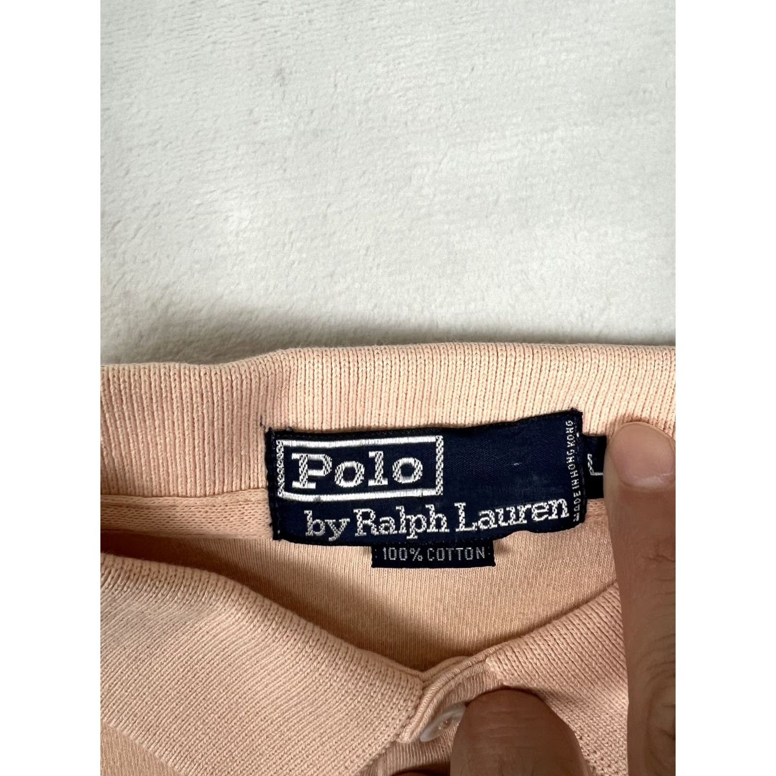 Polo Ralph Lauren VINTAGE Polo Ralph Lauren Polo Shirt Orange Peach Size L Men Short Sleeve Knit Cotton Logo Solid Classic Golf Hong Kong Size US L / EU 52-54 / 3 - 3 Thumbnail
