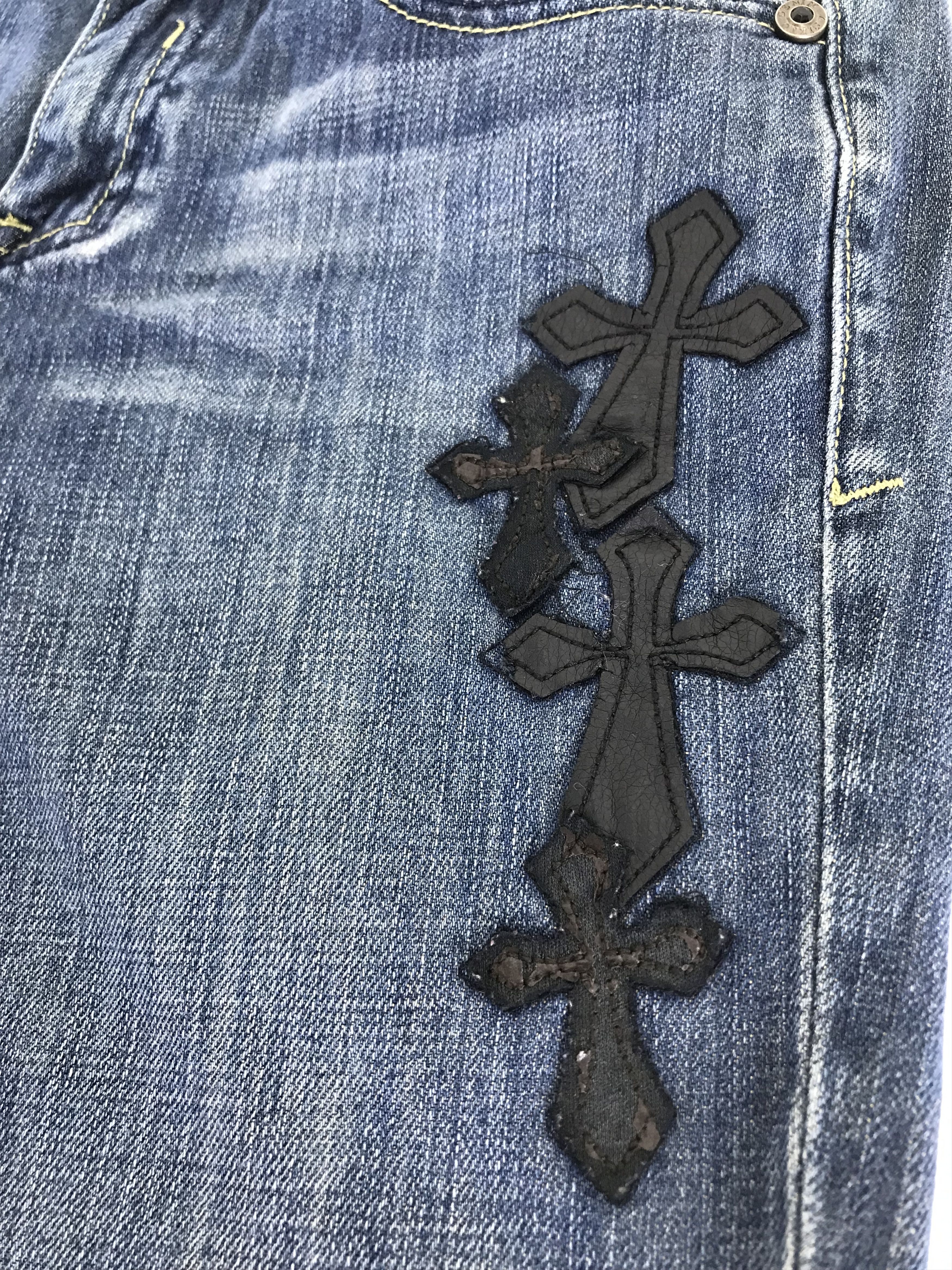 Japanese Brand Vintage Black Cross Flare Jeans Inspired Chrome Hearts Denim Size US 28 / EU 44 - 9 Thumbnail