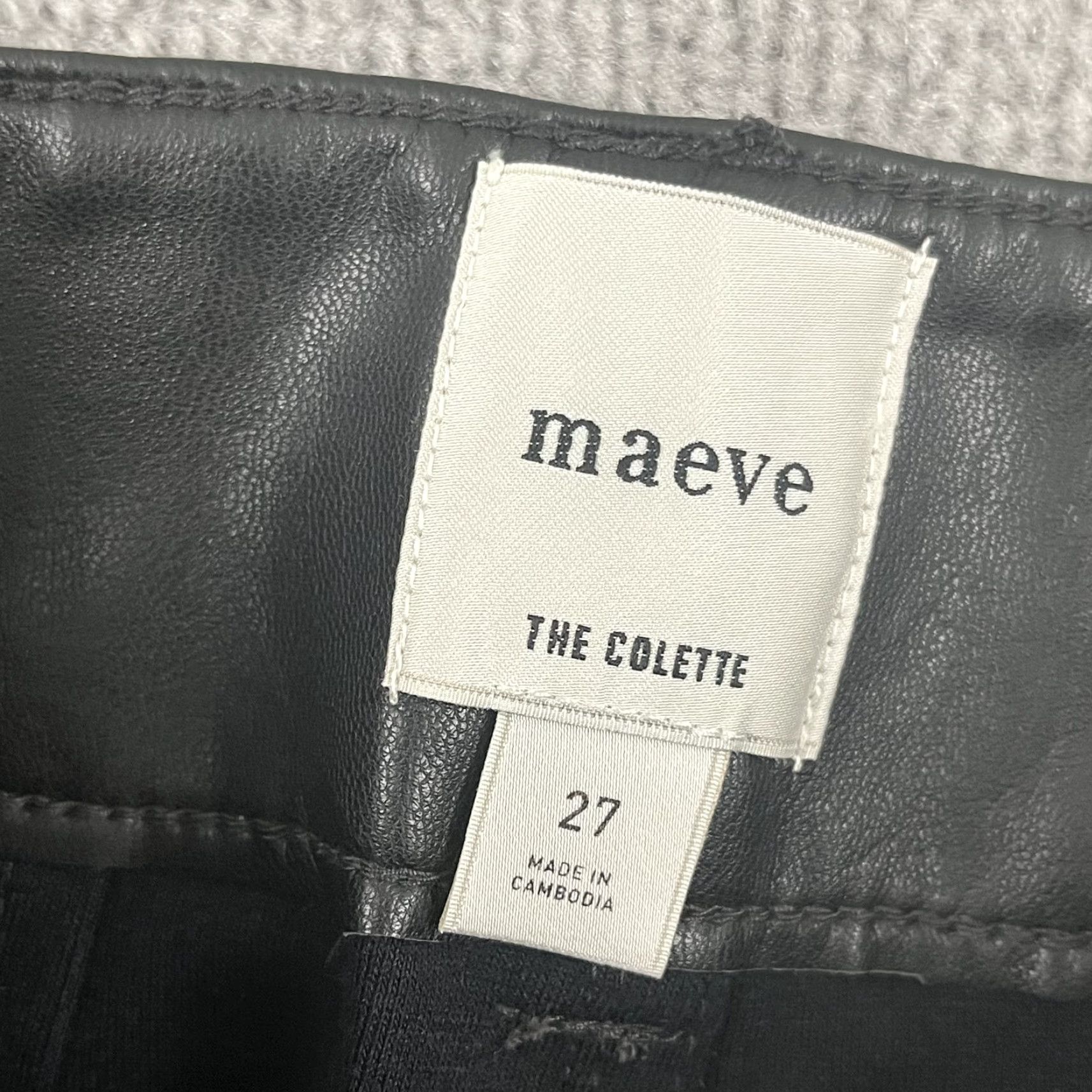 Vintage VTG Rem Garson Leather Pants Womens 10 Black High Rise 30x30 Straight 90s Casual Womens Size 32" / US 10 / IT 46 - 2 Thumbnail