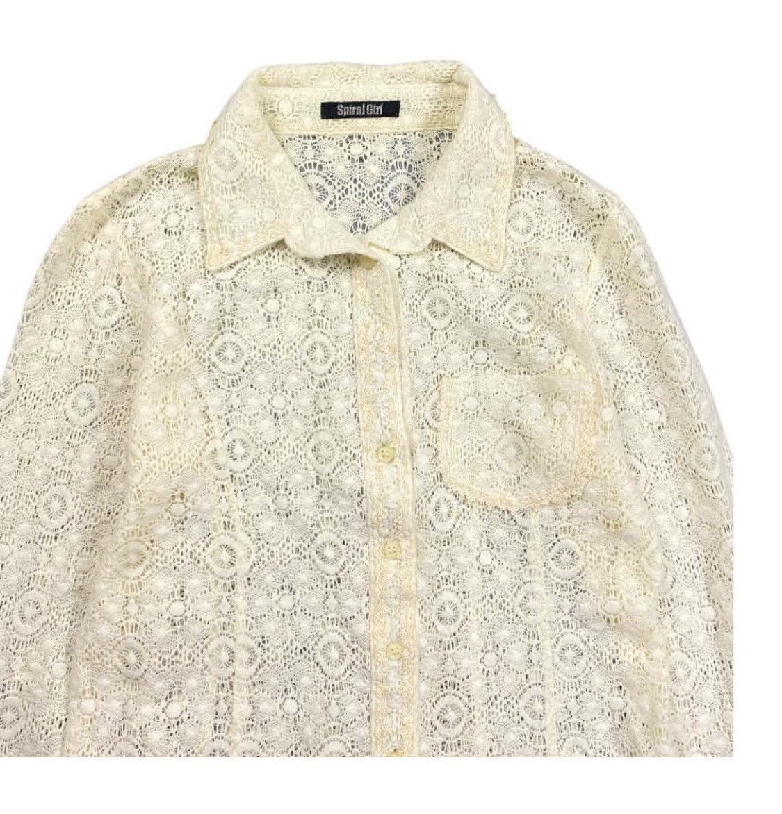 Handmade Vintage Lace Shirt Size S / US 4 / IT 40 - 1 Thumbnail