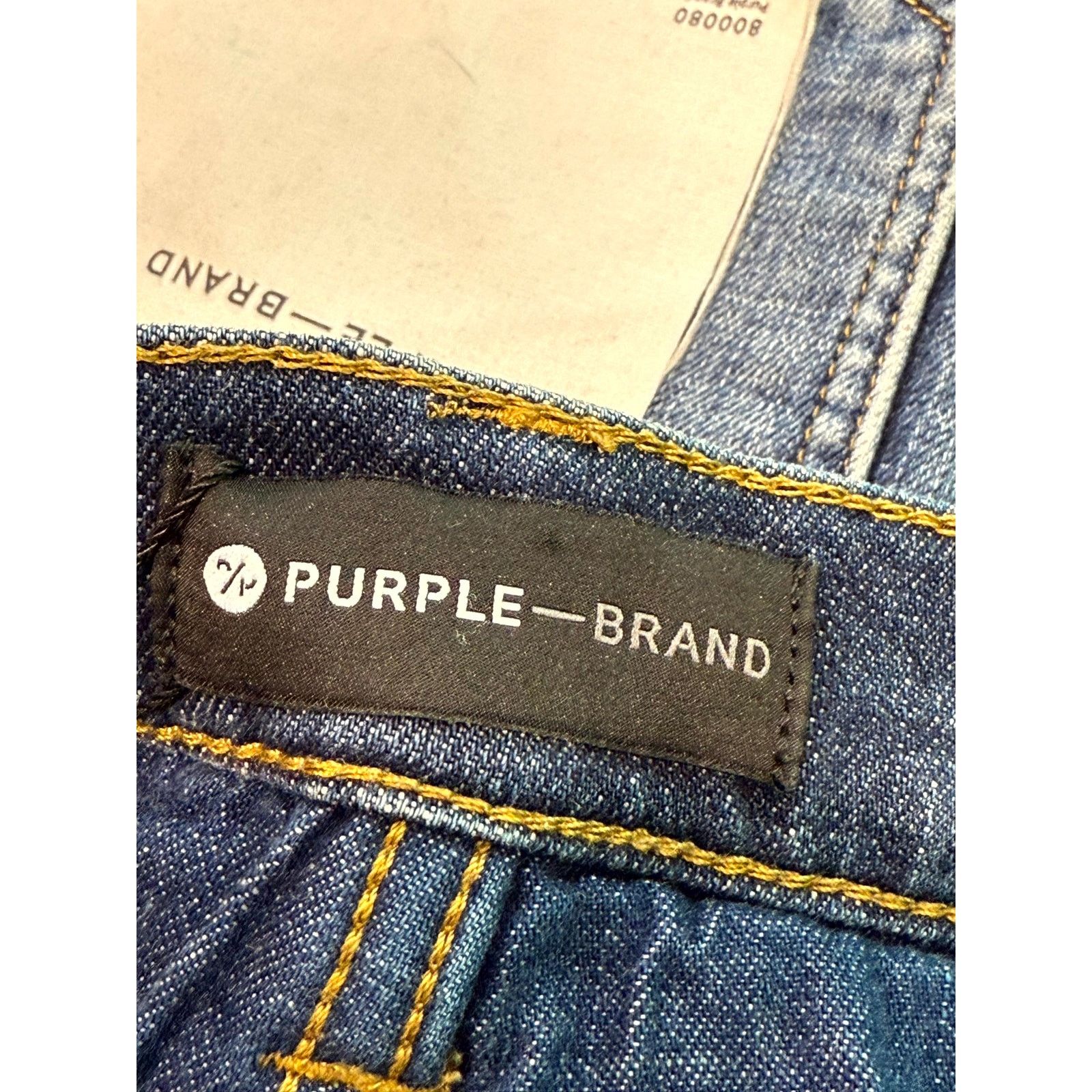 Purple Purple Splatter Dark Wash Jeans Size US 36 / EU 52 - 3 Thumbnail