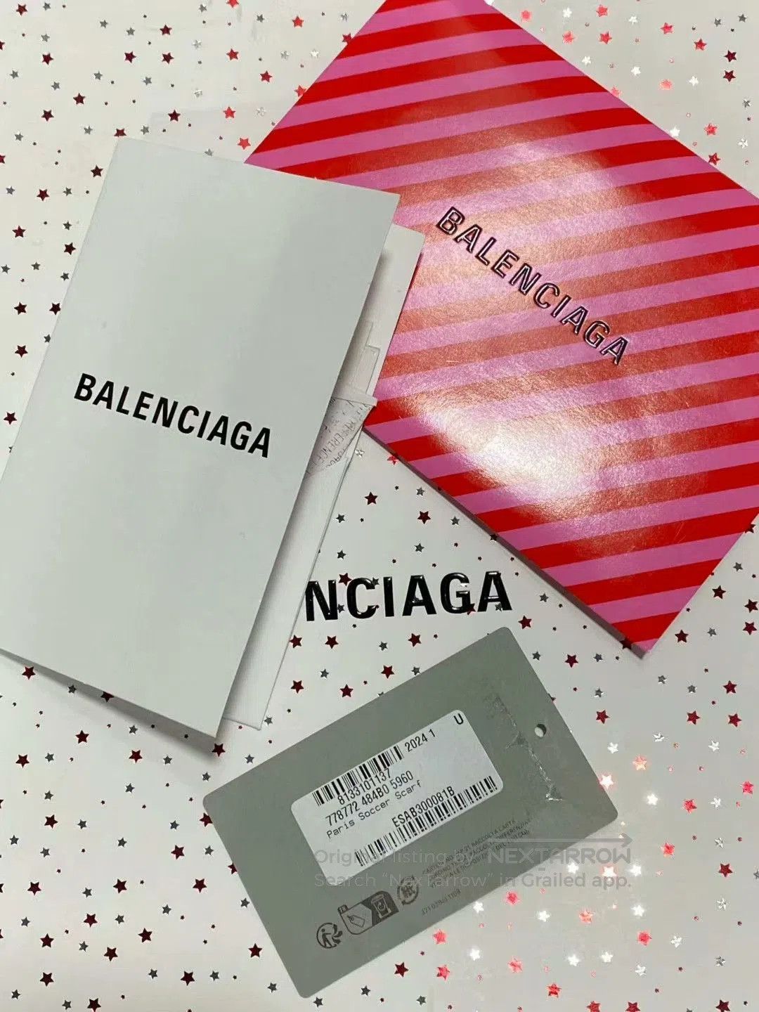 Balenciaga Balenciaga Pink Logo Scarf. Size ONE SIZE - 7 Thumbnail