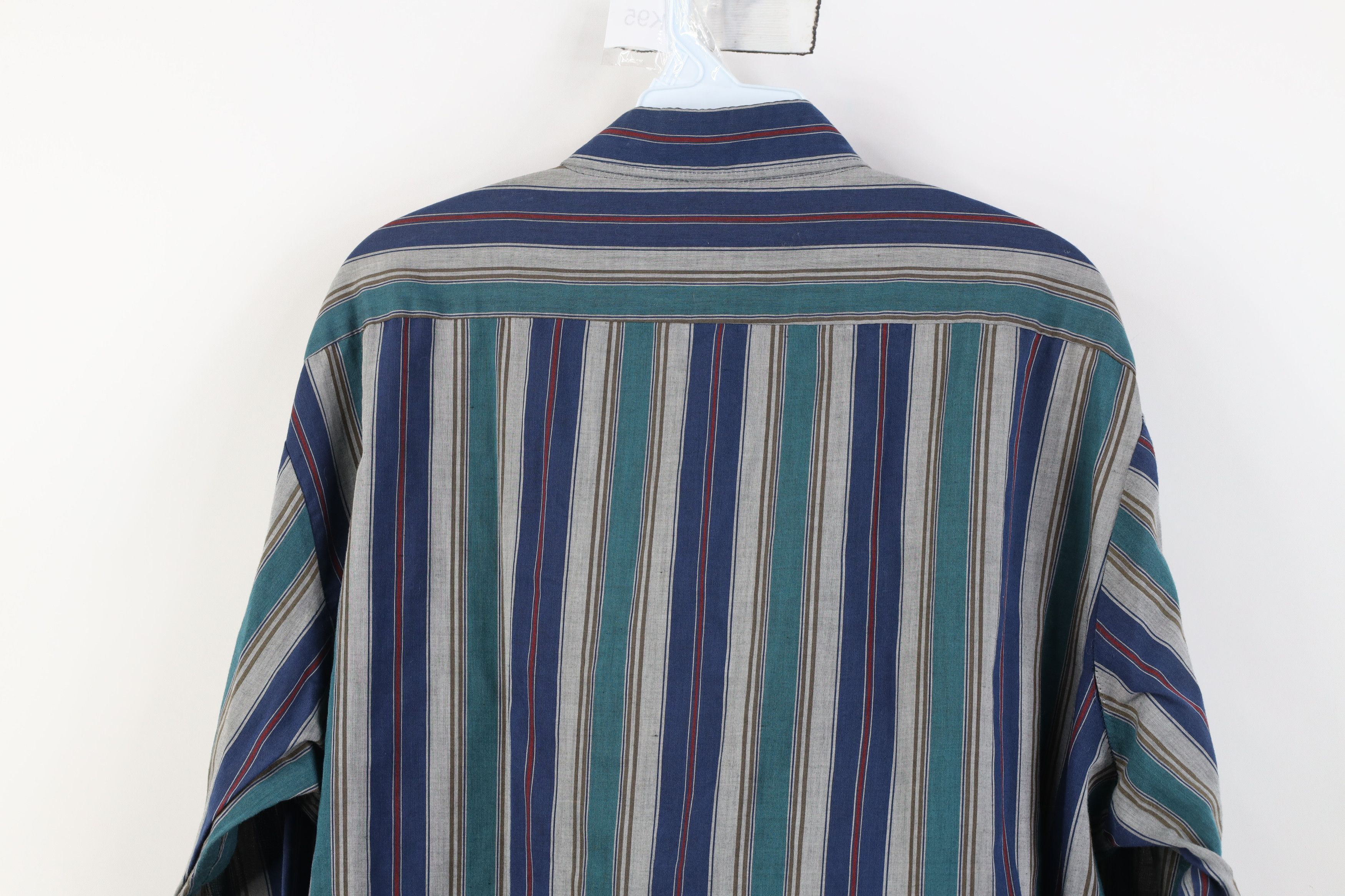 Vintage Vintage 90s Streetwear Block Collared Button Down Shirt Size US XL / EU 56 / 4 - 11 Thumbnail