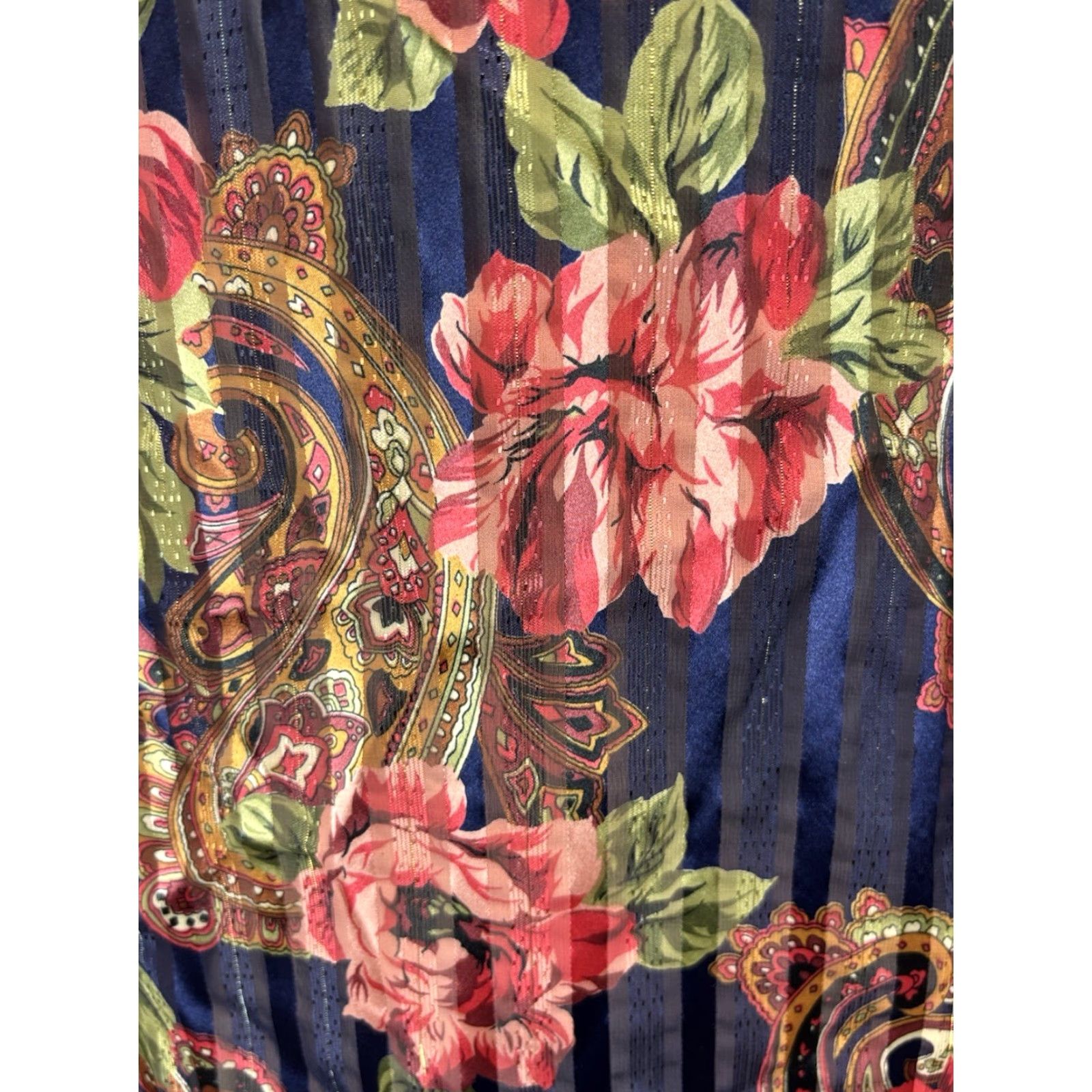 Victoria's Secret Vintage Victoria's Secret Sleep Shirt Large Navy Floral Semi Sheer Gold Label Vtg Size L / US 10 / IT 46 - 7 Thumbnail