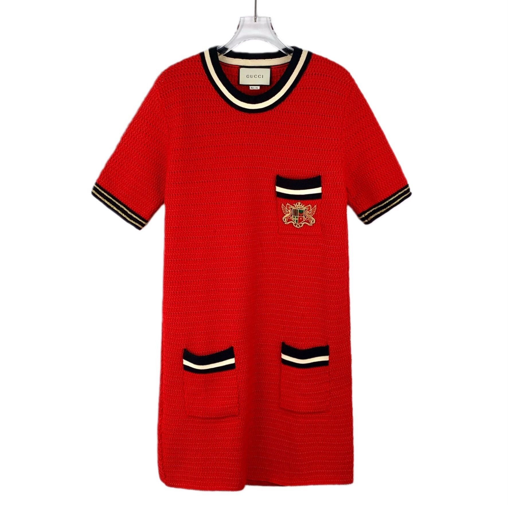 Gucci Gucci Red Striped Trim Badge Embroidery Dress Size XL / US 12-14 / IT 48-50 - 1 Thumbnail