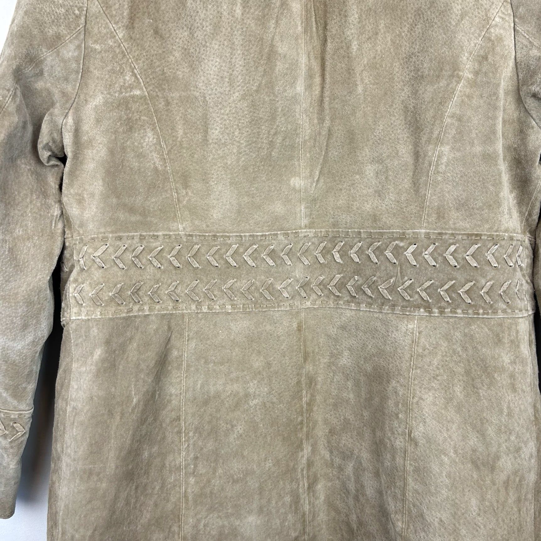 Vintage VINTAGE Donatella Sport Suede Leather Coat Woman L Long Beige Western Style Duster Size L / US 10 / IT 46 - 5 Thumbnail