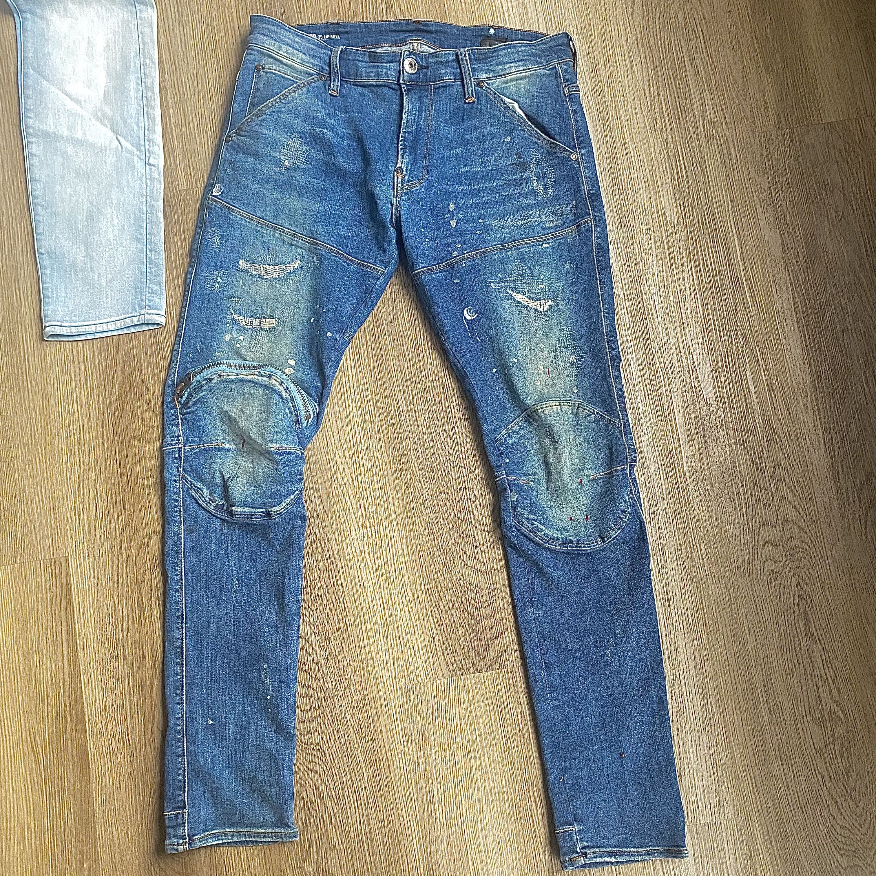 G-Star Paint splattered dark blue G star jeans men 33x32 Size US 33 - 1 Thumbnail