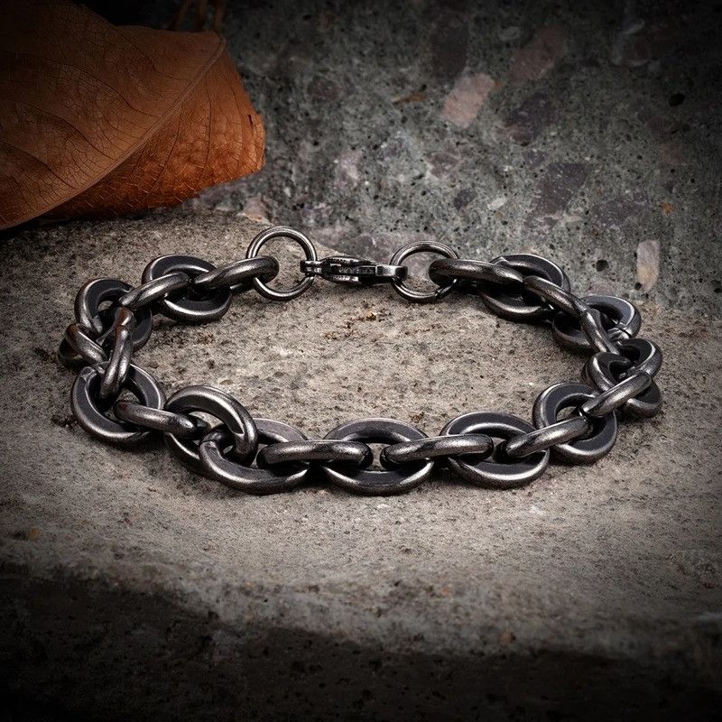 Other Vintage Oxidized Black Chain Bracelet Bangles Gift For Him Size ONE SIZE - 1 Thumbnail