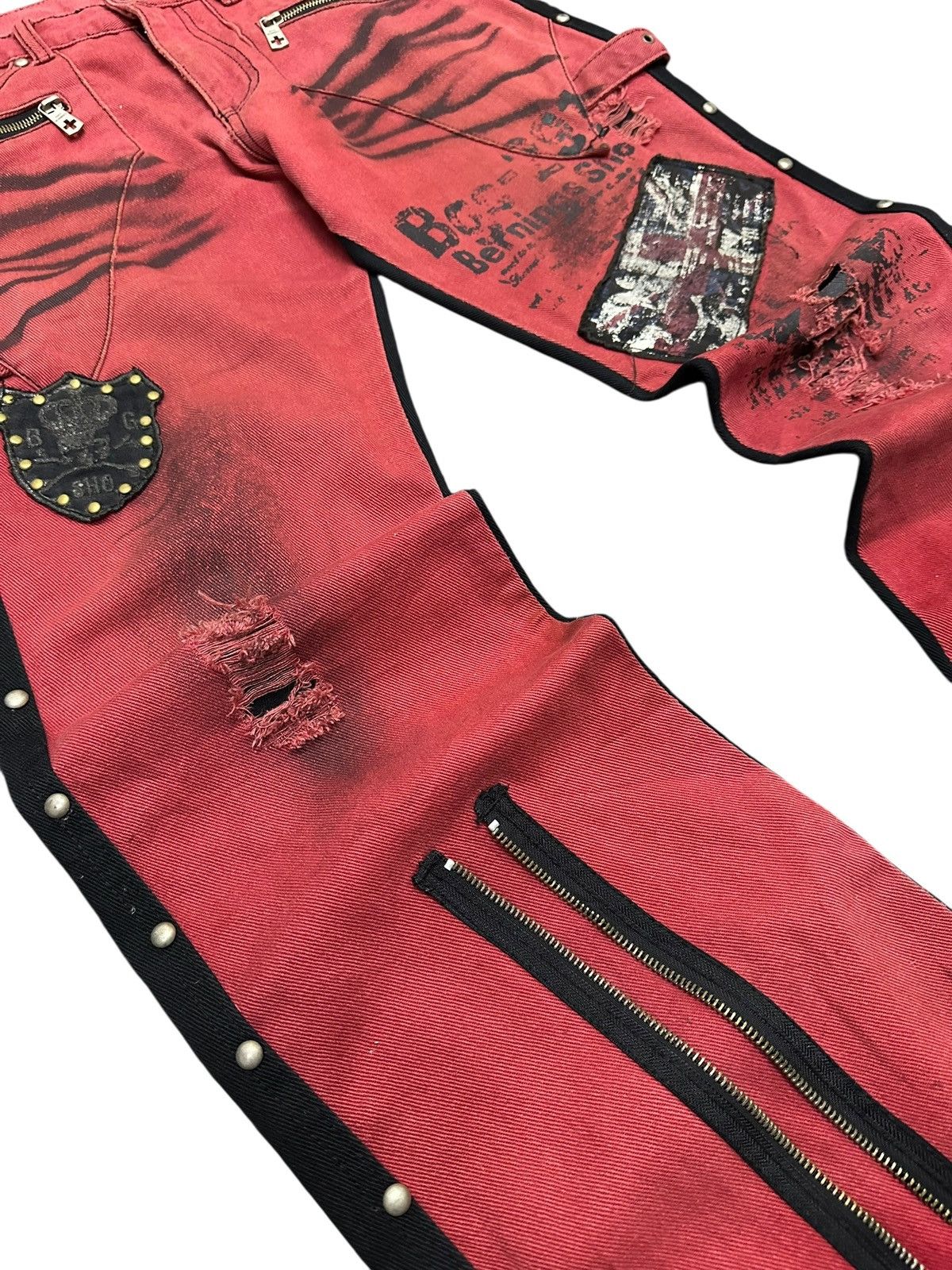 BERNINGS SHO Vintage Berning Sho Flare Original Distressed Punk Design Size US 34 / EU 50 - 6 Thumbnail