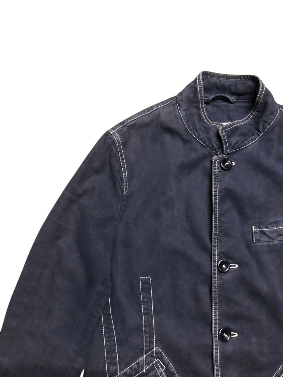 Armani Collezioni Armani Collezioni Denim Jacket No Collar Sunfaded Faded Size US M / EU 48-50 / 2 - 4 Thumbnail