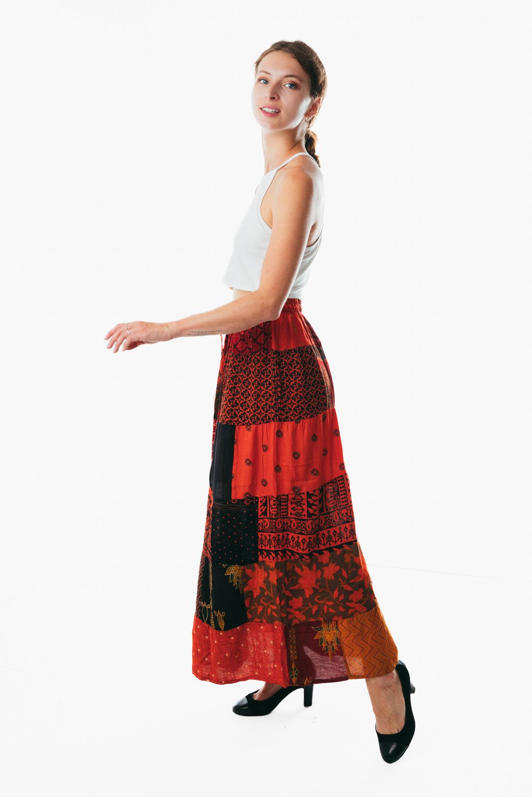 Other Boho Patchwork maxi long Skirt Long Gypsy Hippie festival Size 40" / US 18 - 2 Thumbnail