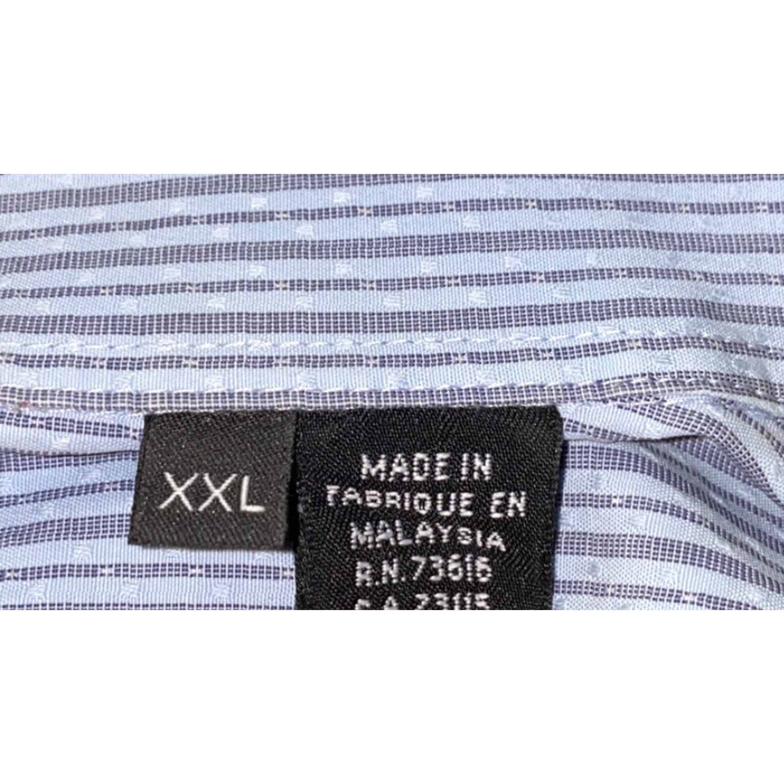 Hugo Boss Hugo Boss Men Blue Striped Long Sleeve Cotton Button-Down Shirt 2XL Size US XXL / EU 58 / 5 - 7 Thumbnail