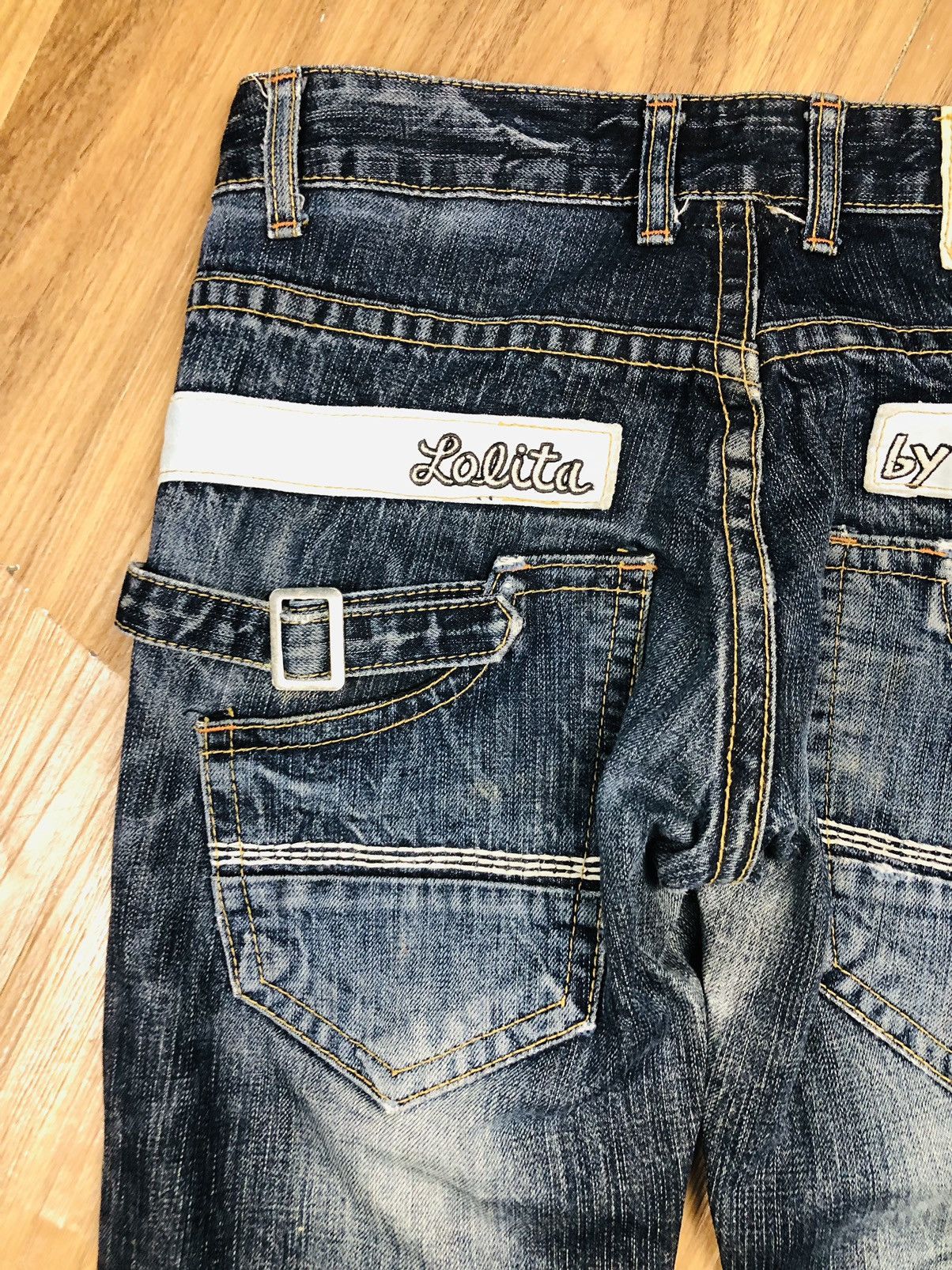 If Six Was Nine Lolita Jeans Y2K Distressed Bootcut/Flare Denim (Rare) (40) Size 32" / US 10 / IT 46 - 17 Thumbnail