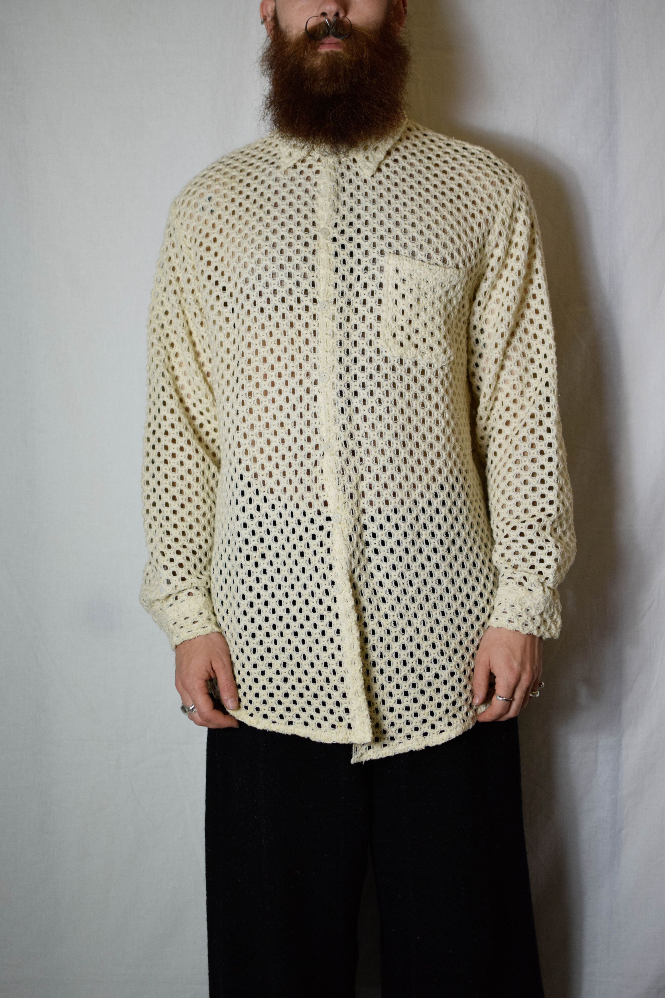 Yohji Yamamoto YYPH SS94 Mesh Shirt - HT-B37-064 Size US L / EU 52-54 / 3 - 4 Thumbnail