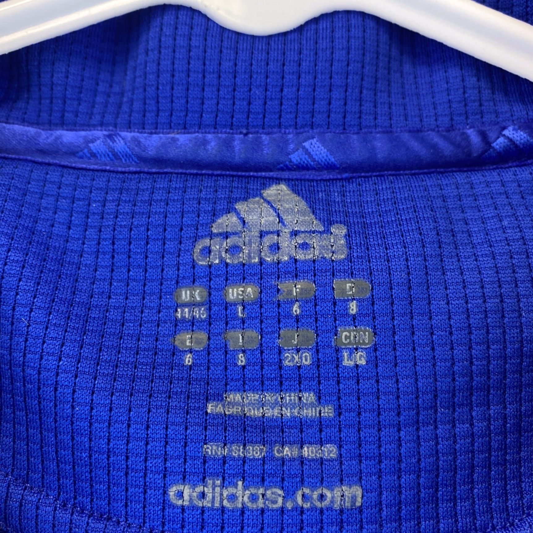 Adidas adidas Climalite Golf Polo Shirt L Solid Blue Men Short Sleeve Button Collar 80-58 Size US L / EU 52-54 / 3 - 4 Thumbnail