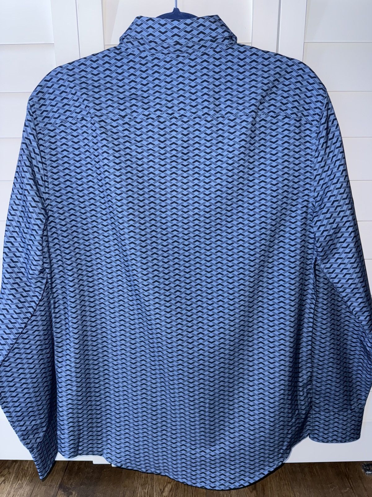 Perry Ellis Perry Ellis Blue Geometric Print Button-Up Shirt – Stretch Size US S / EU 44-46 / 1 - 6 Thumbnail