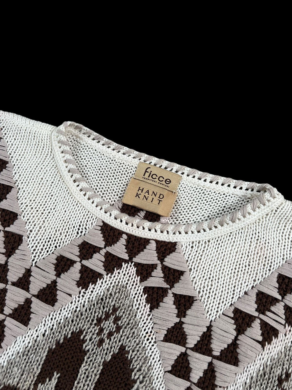 Designer × Japanese Brand × Yoshiyuki Konishi 1990 Ficce Yoshiyuki Konishi Handknit Oversized Sweater Size US XL / EU 56 / 4 - 3 Thumbnail