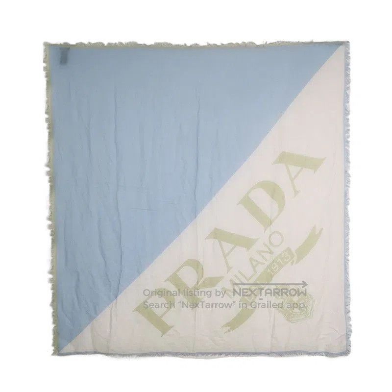 Prada Prada Colorblock Logo Fringed Scarf. Size ONE SIZE - 1 Thumbnail