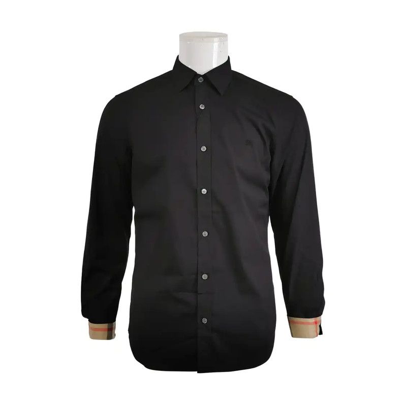 Burberry Burberry Black Cotton Long Sleeve Shirt Size US L / EU 52-54 / 3 - 1 Thumbnail