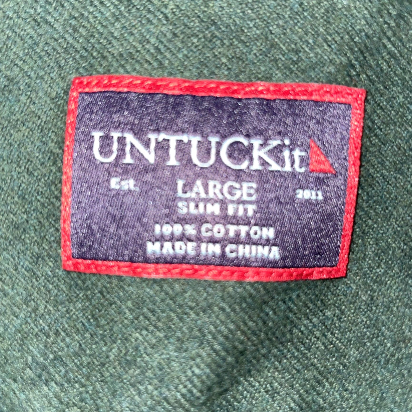UNTUCKit UNTUCKit Slim Fit Button-Up Shirt Mens L Green Long Sleeve Size US L / EU 52-54 / 3 - 3 Thumbnail