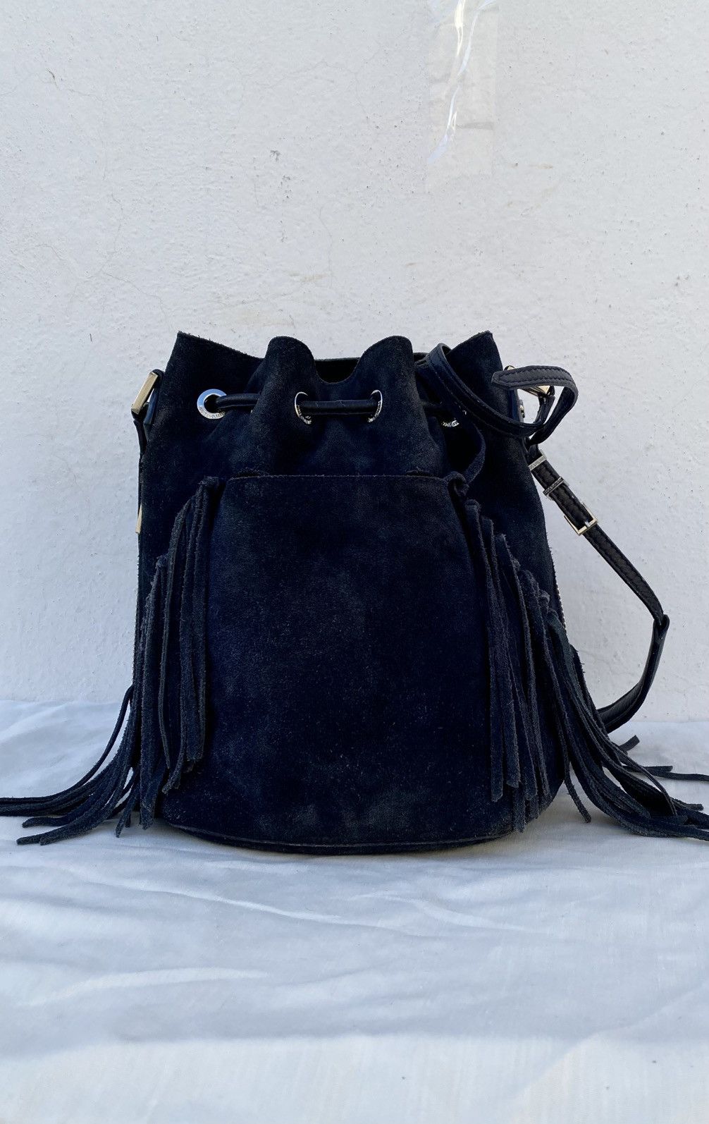 Zadig & Voltaire Zadig & Voltaire Navy Suede Fringe Bucket Bag (2019–2021) Size ONE SIZE - 4 Thumbnail