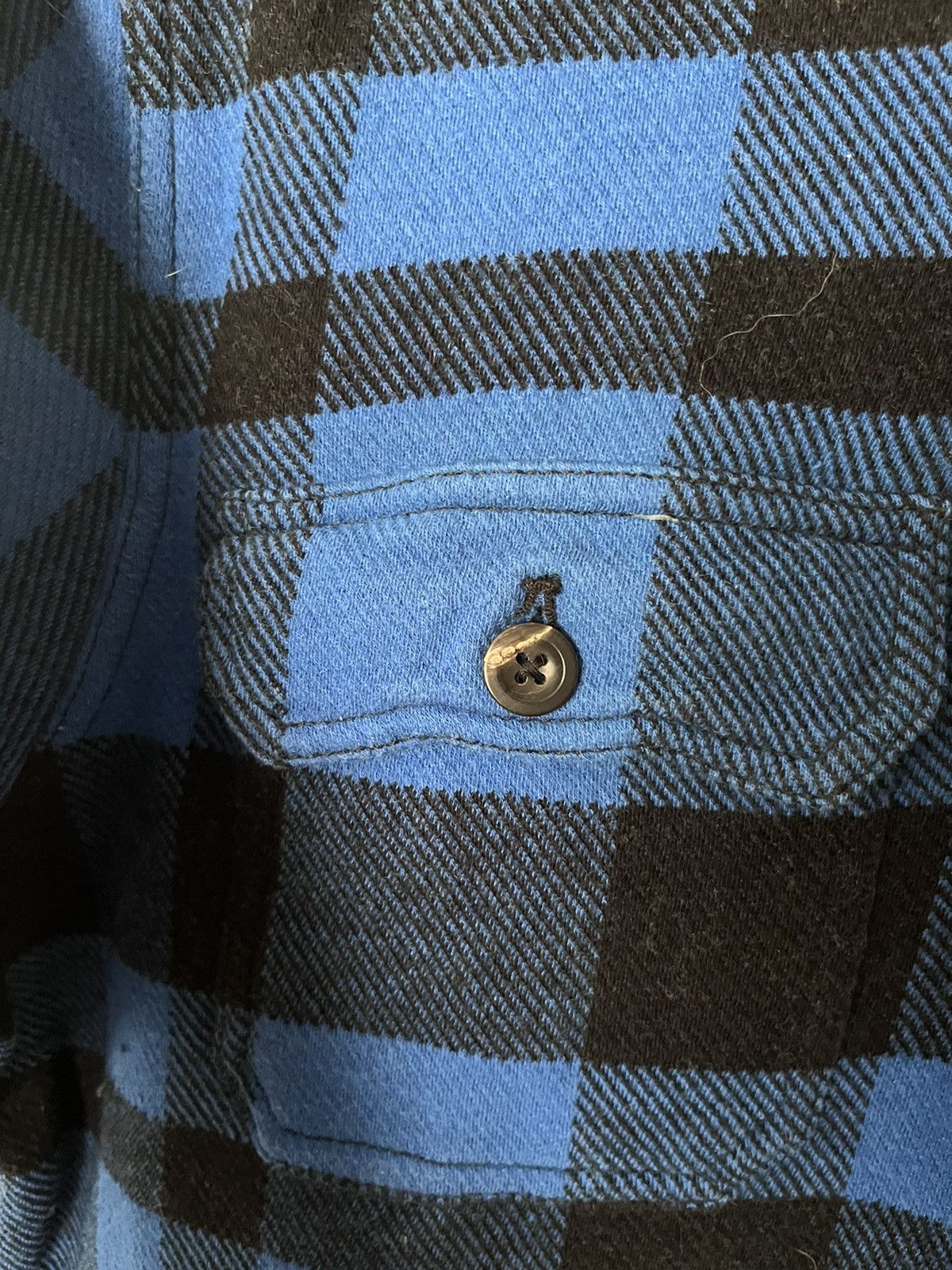 Polo Ralph Lauren Vintage Polo Ralph Lauren Plaid Flannel Hoodie Blue Wool Size US M / EU 48-50 / 2 - 6 Thumbnail
