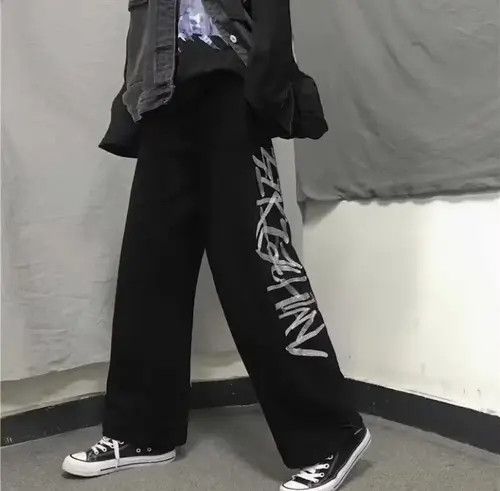 Japanese Brand × Vintage vintage japanese style graffiti wide sweatpants Size US 31 - 4 Thumbnail